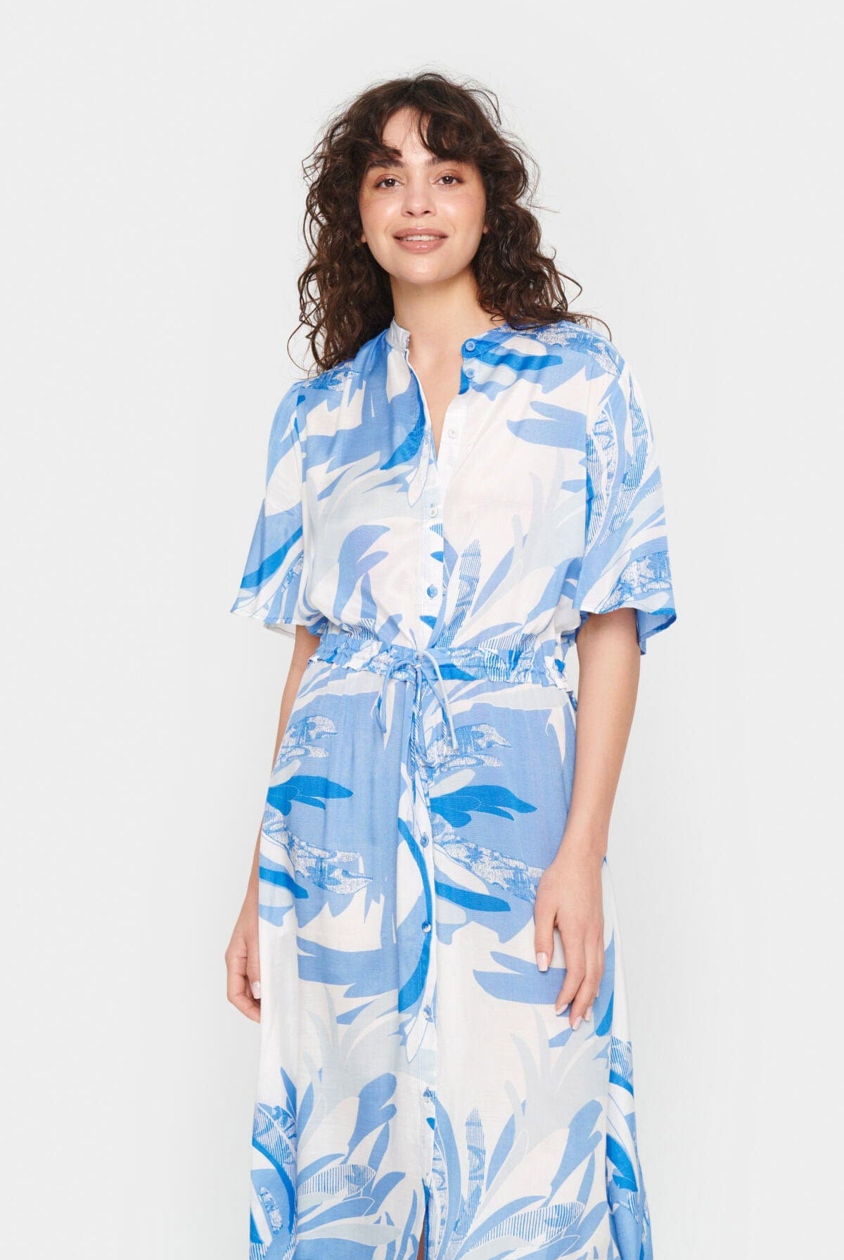 Saint Tropez Evette Printed Midi Dress - Provence Summer Leaves