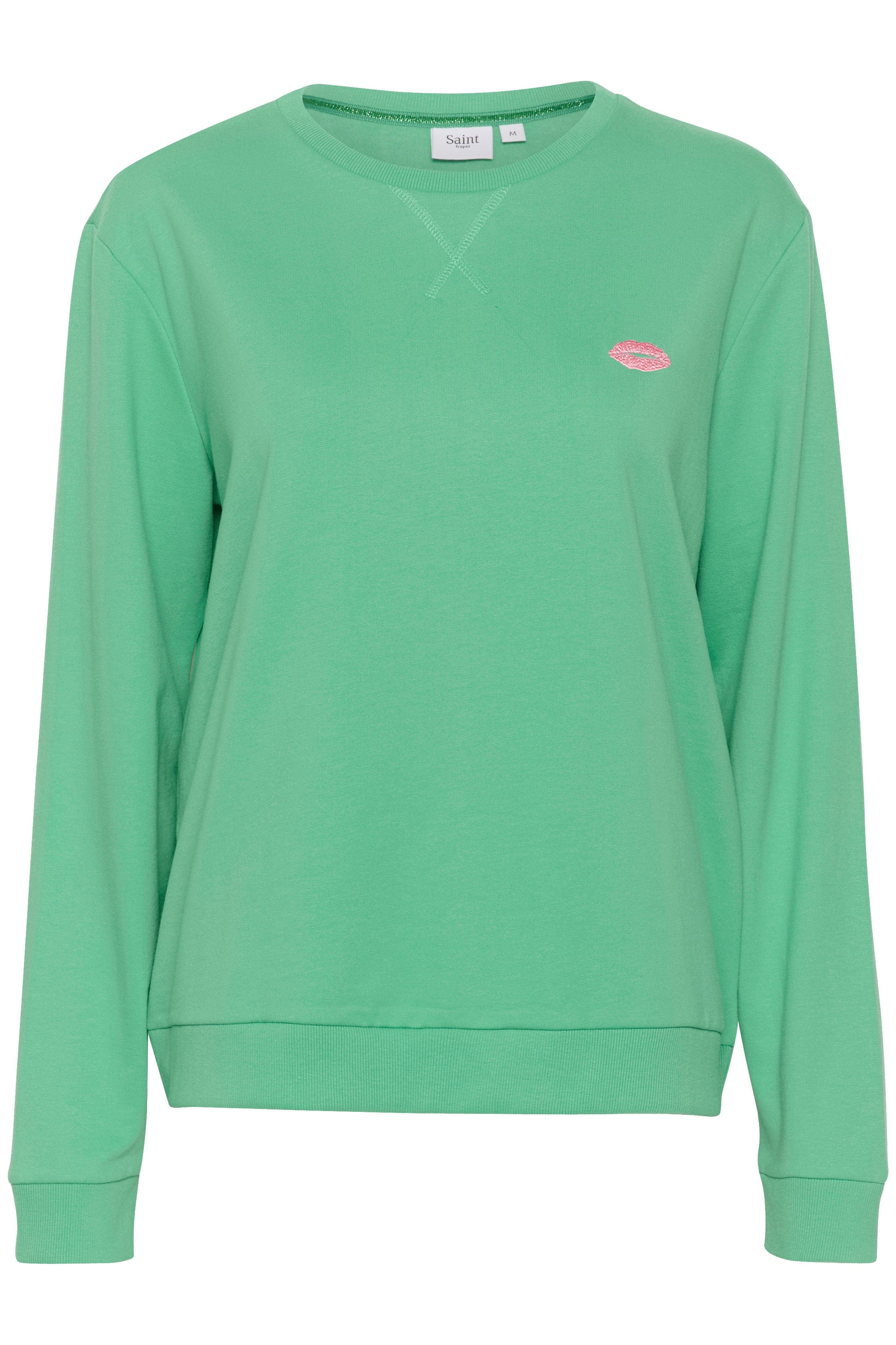 Saint Tropez Fanile Embroidered Detail Sweatshirt - Gumdrop Green