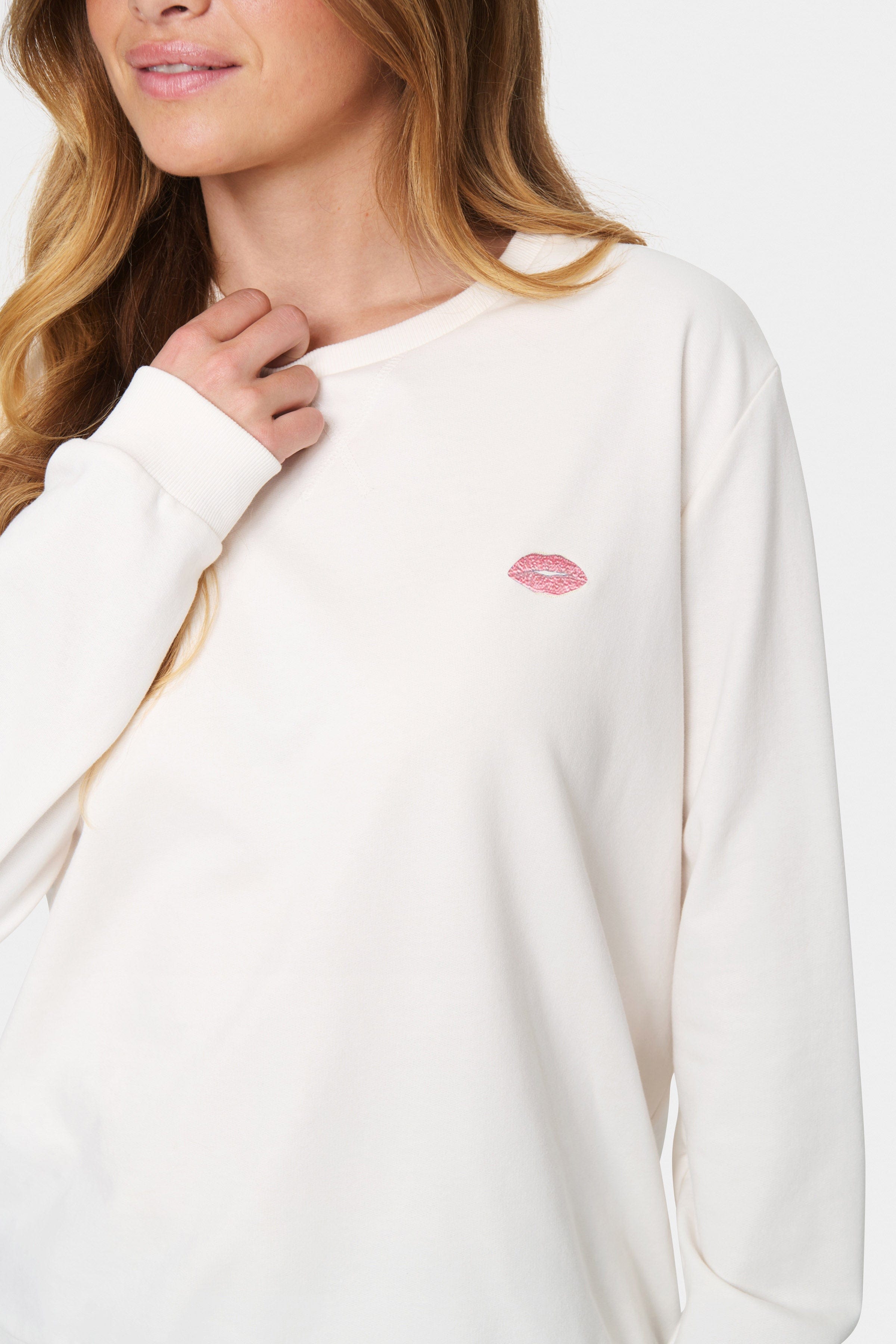 Saint Tropez Fanile Embroidered Detail Sweatshirt - Ice
