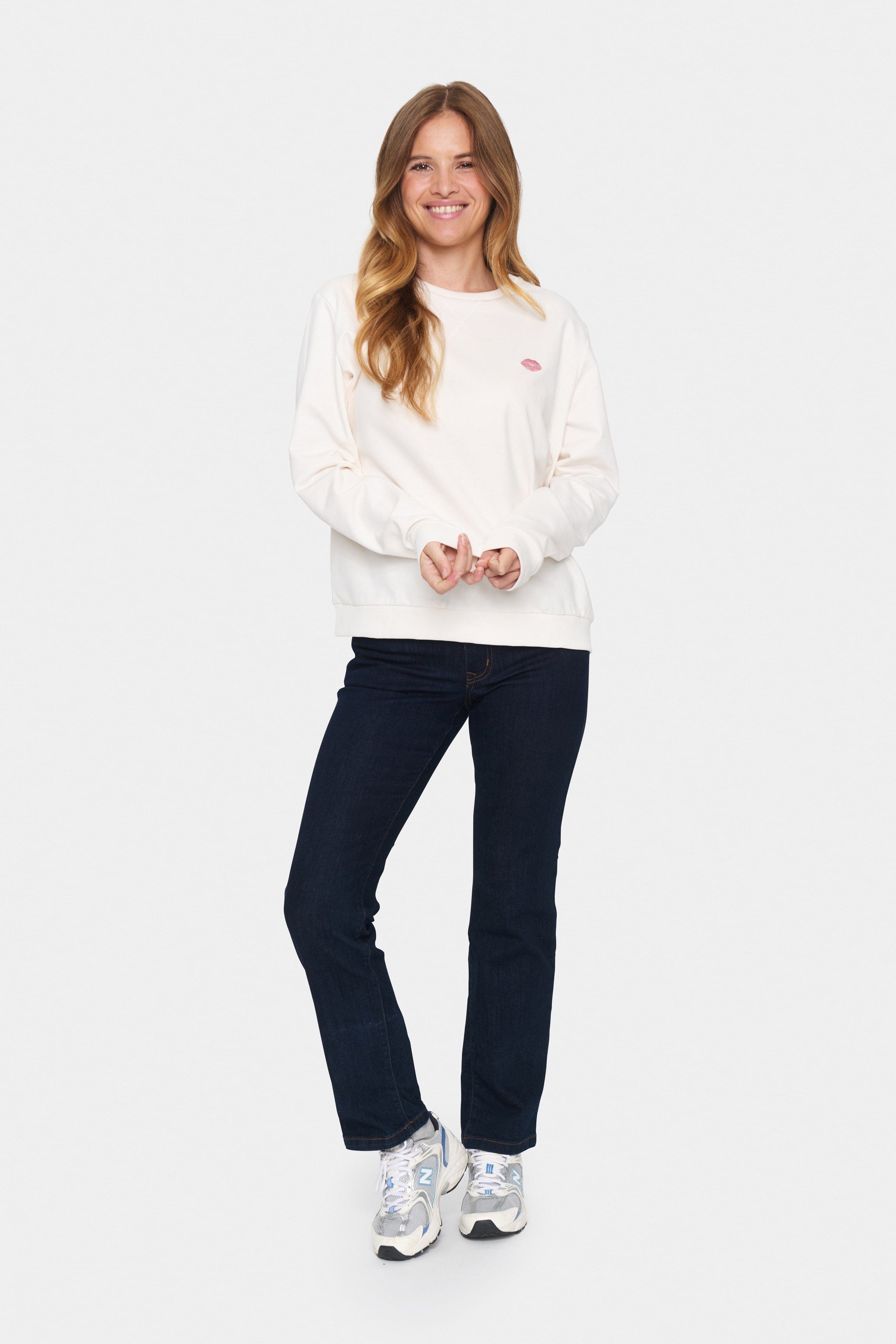 Saint Tropez Fanile Embroidered Detail Sweatshirt - Ice