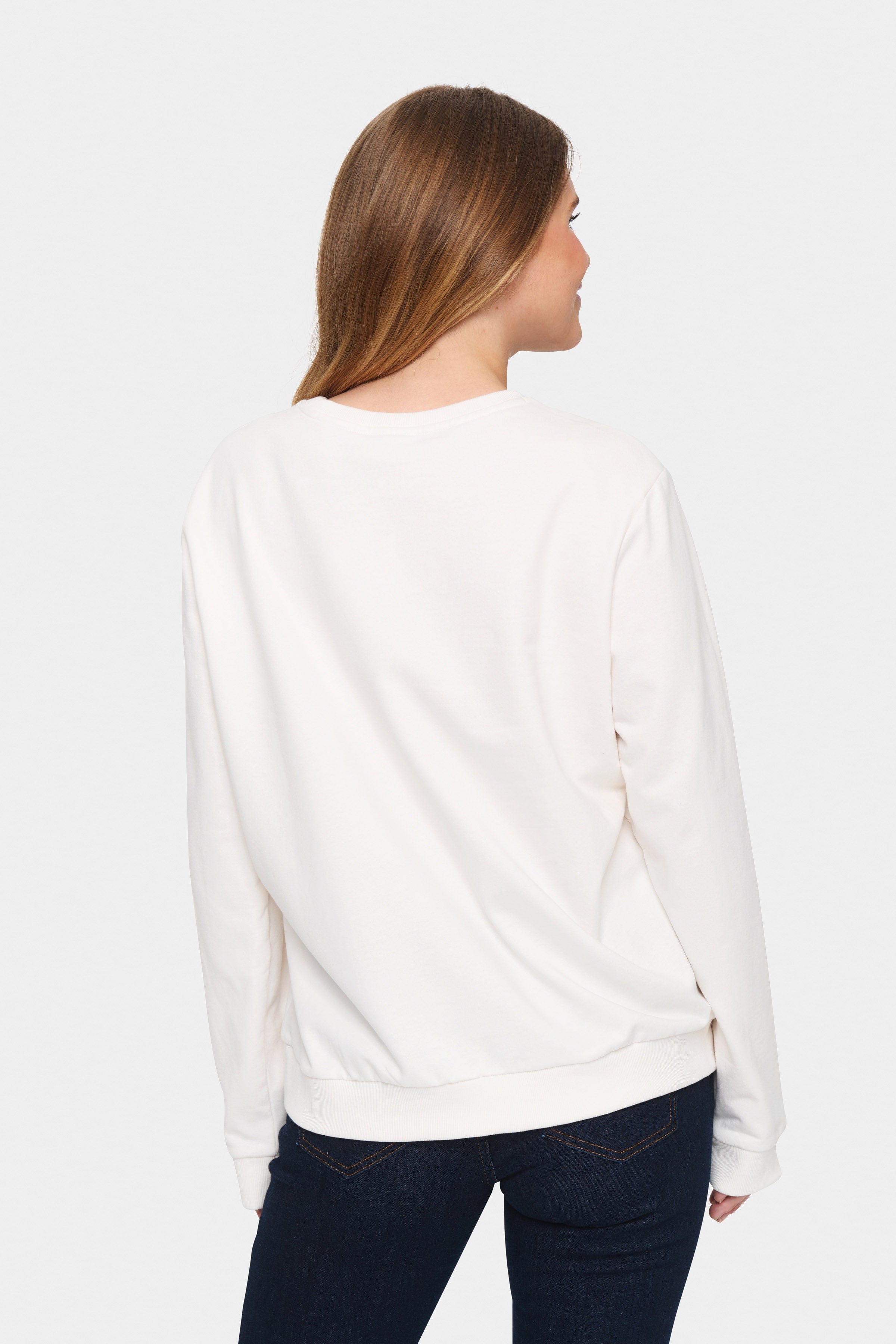 Saint Tropez Fanile Embroidered Detail Sweatshirt - Ice