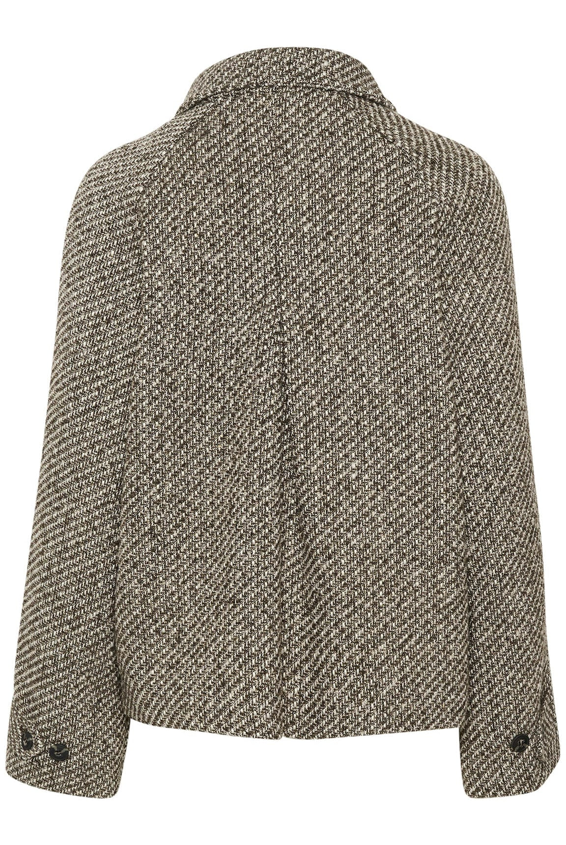 Saint Tropez Fawn Textured Short Coat - Mist Grey Melange