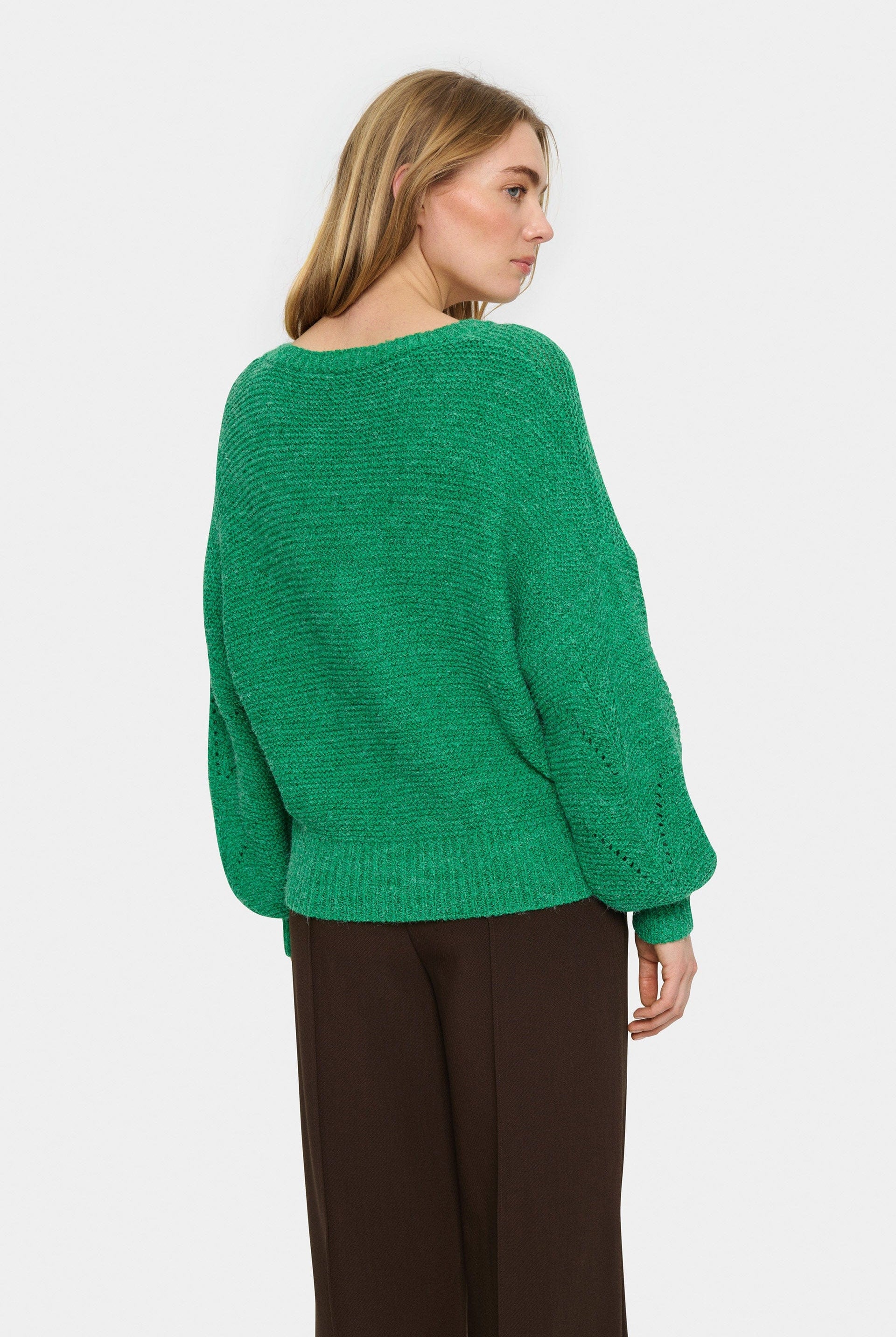 Saint Tropez Felia Relaxed Fit Jumper - Gumdrop Green Melange
