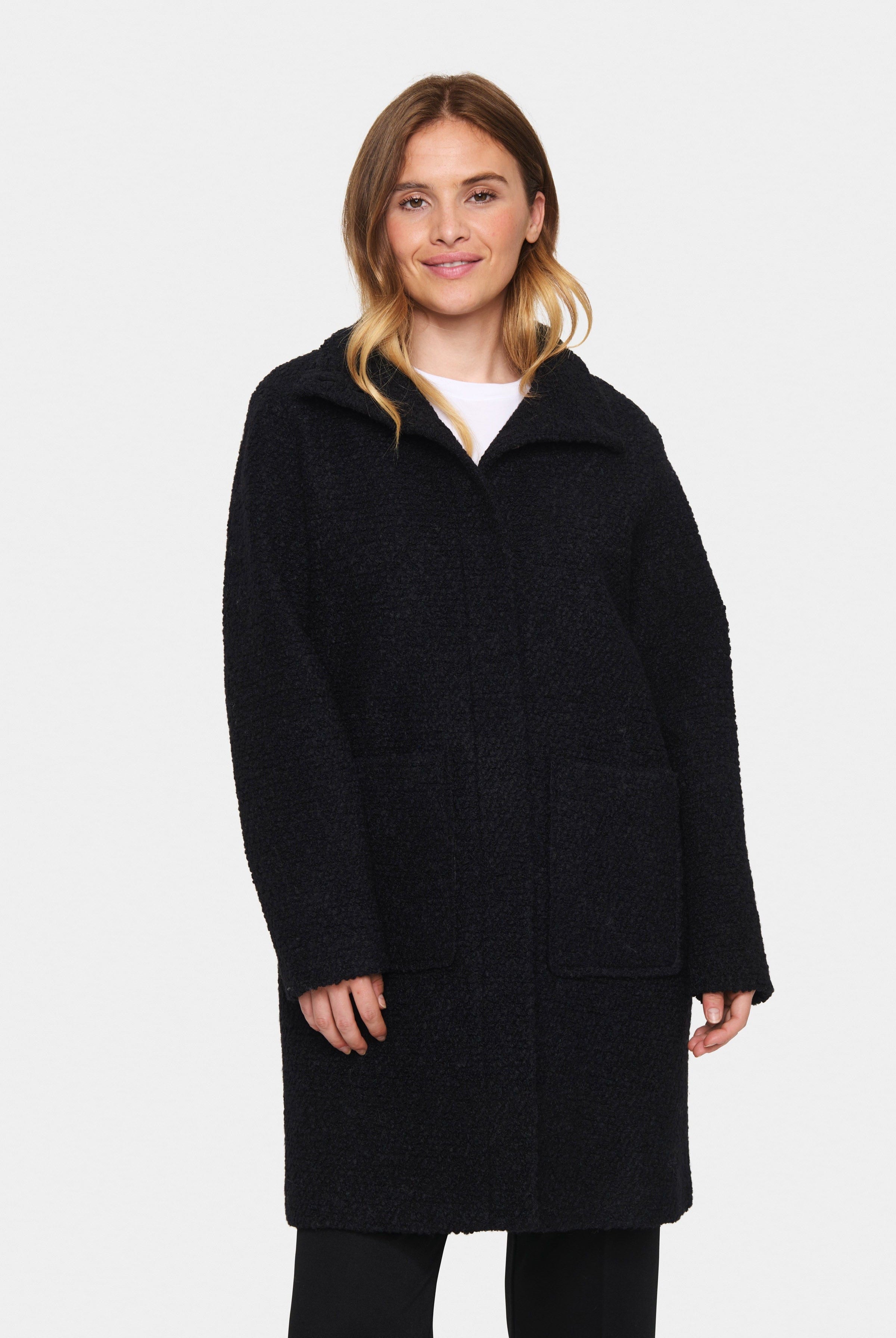 Saint Tropez Ferddy Wool Blend Coat - Black