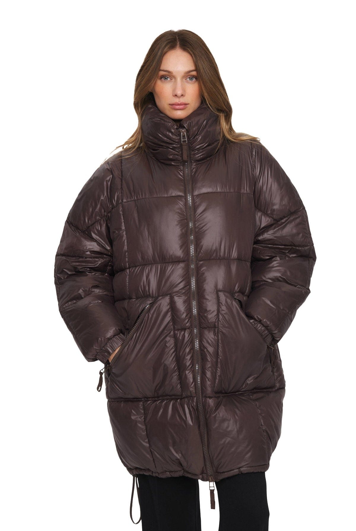 Saint Tropez Florine Puffer Coat - Dark Oak
