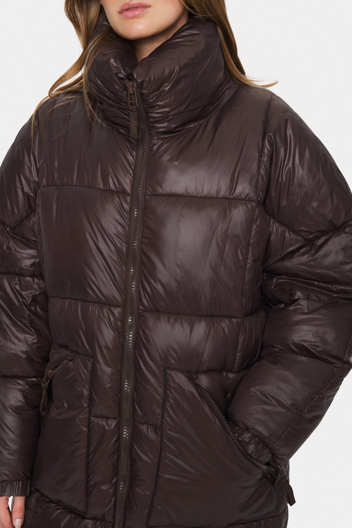 Saint Tropez Florine Puffer Coat - Dark Oak