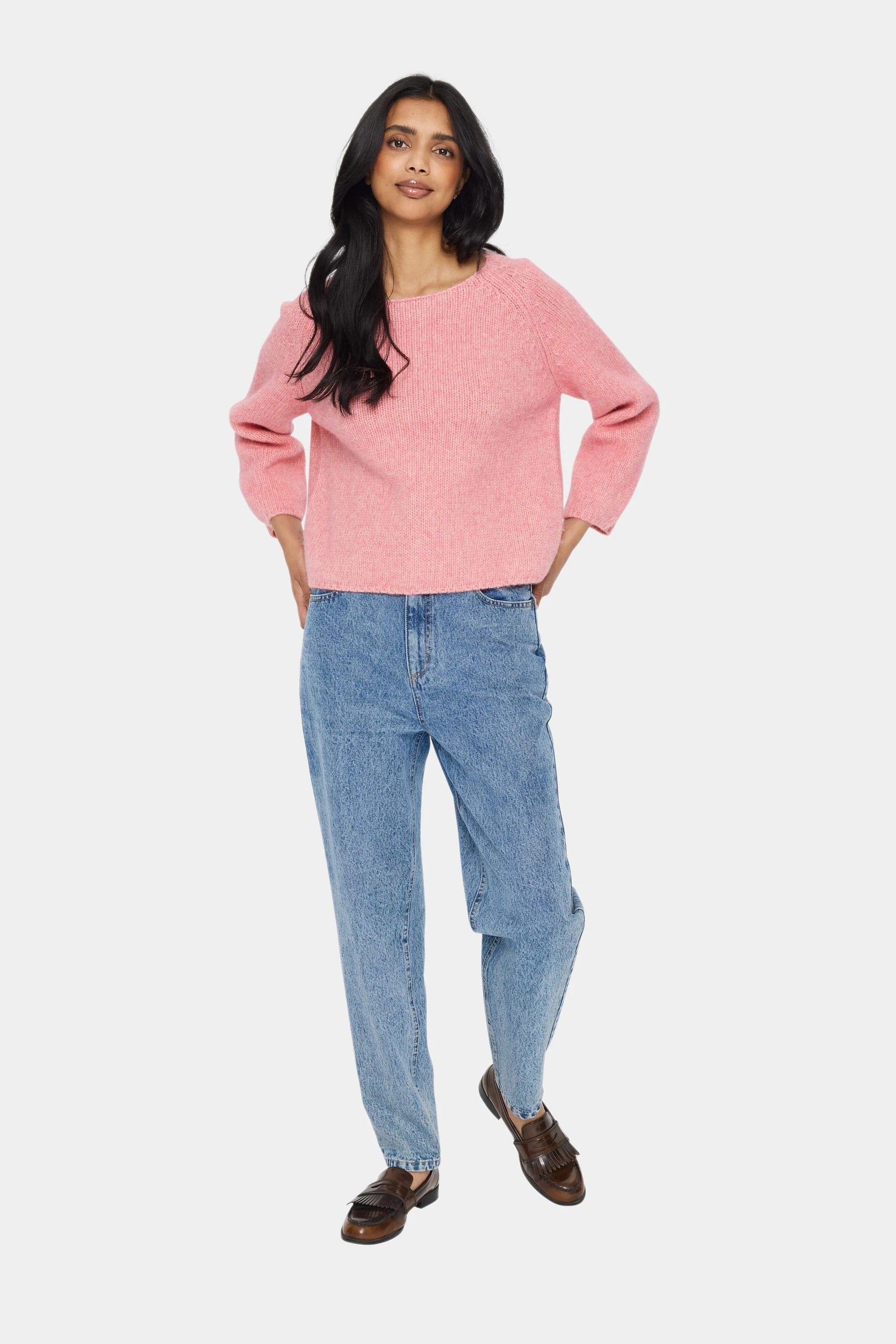 Saint Tropez Gaine Wool Jumper - Chateau Rose Melange