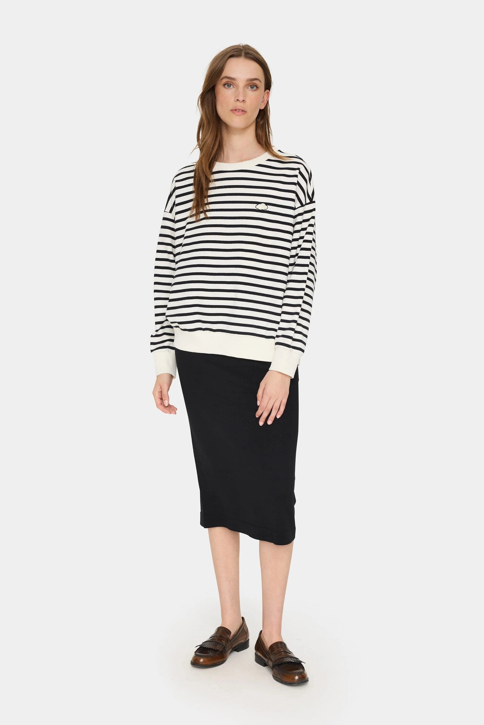 Saint Tropez Gila Stripe Sweatshirt - Ice