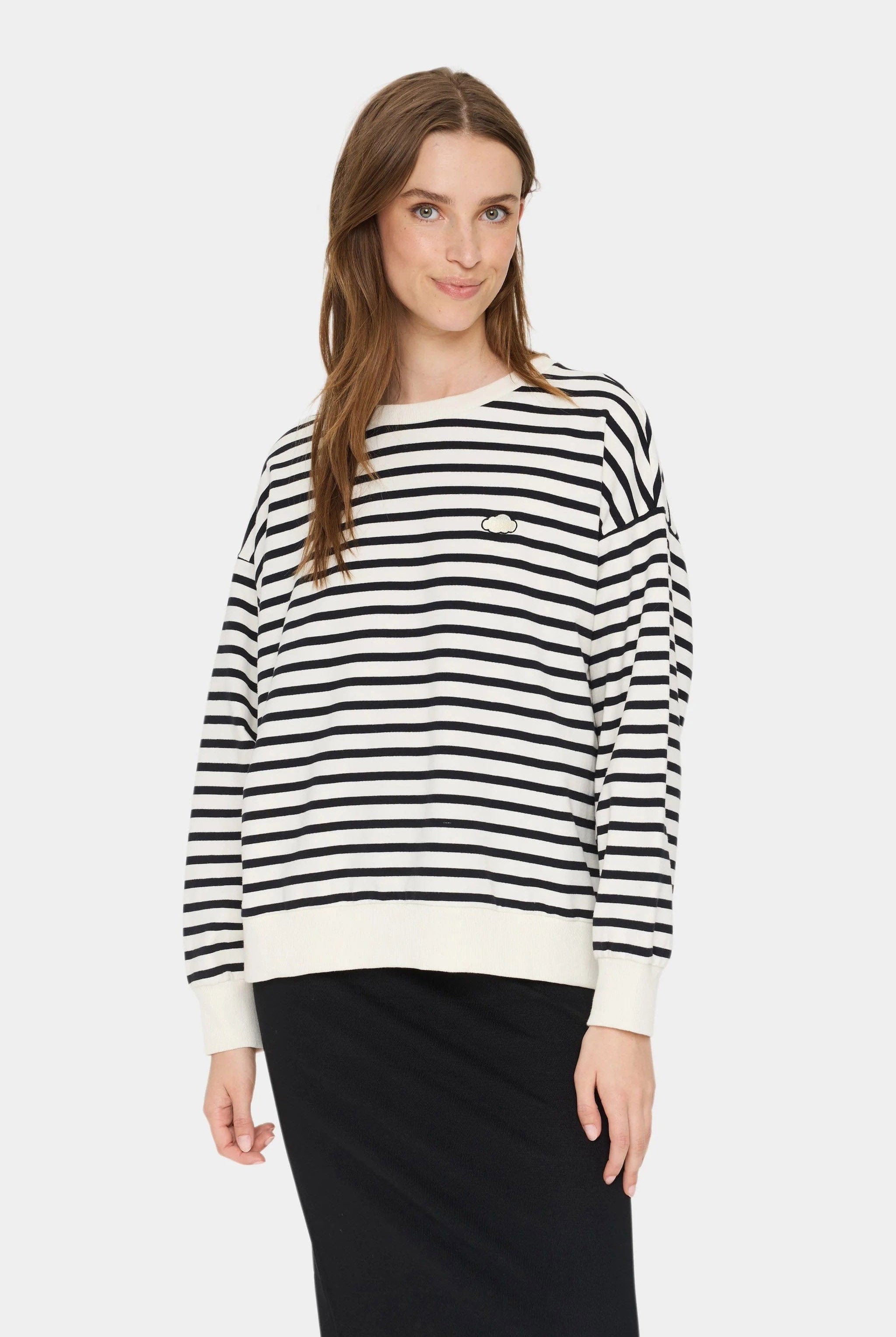 Saint Tropez Gila Stripe Sweatshirt - Ice