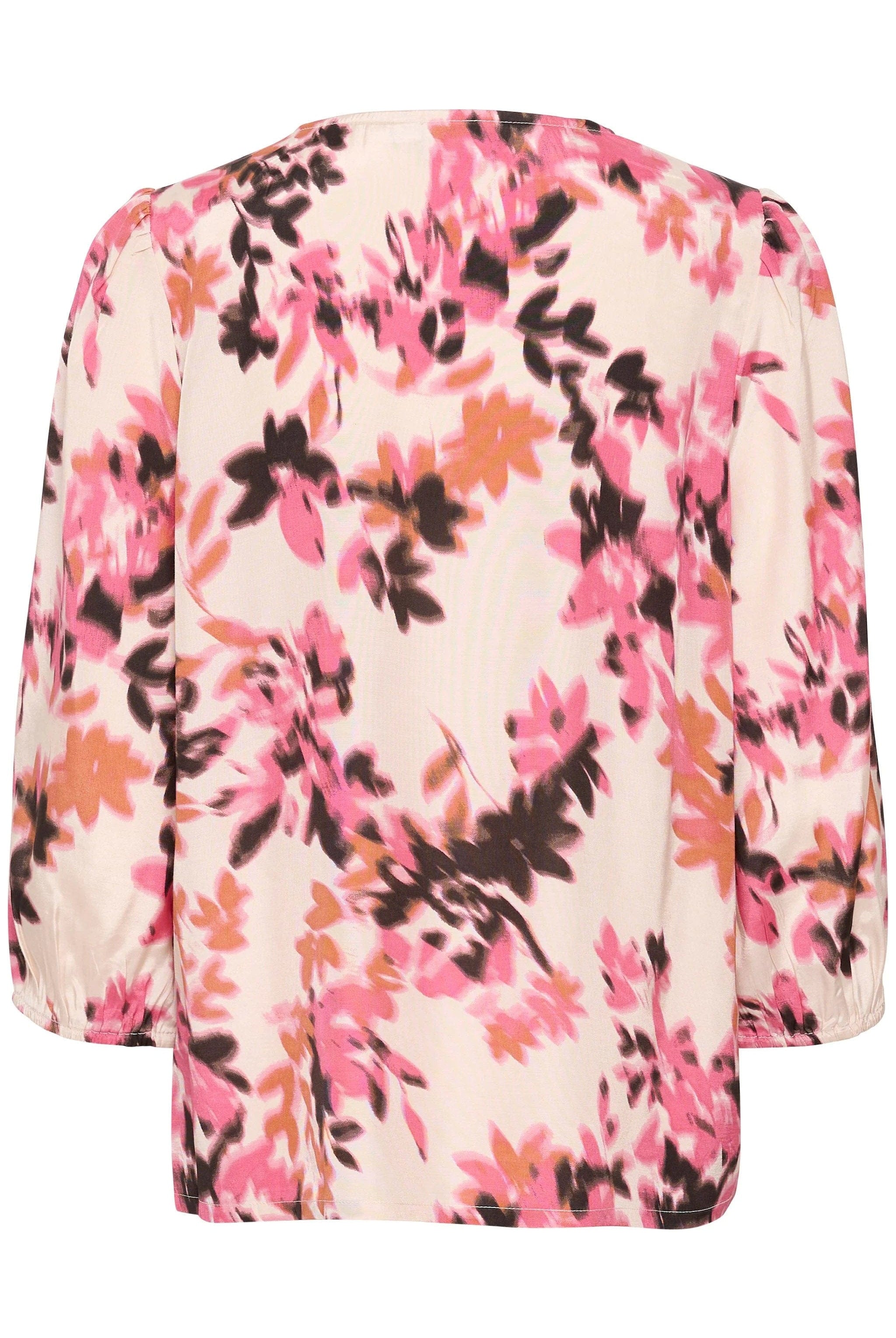 Saint Tropez Gracy Printed Blouse - Gray Chateau Blooms