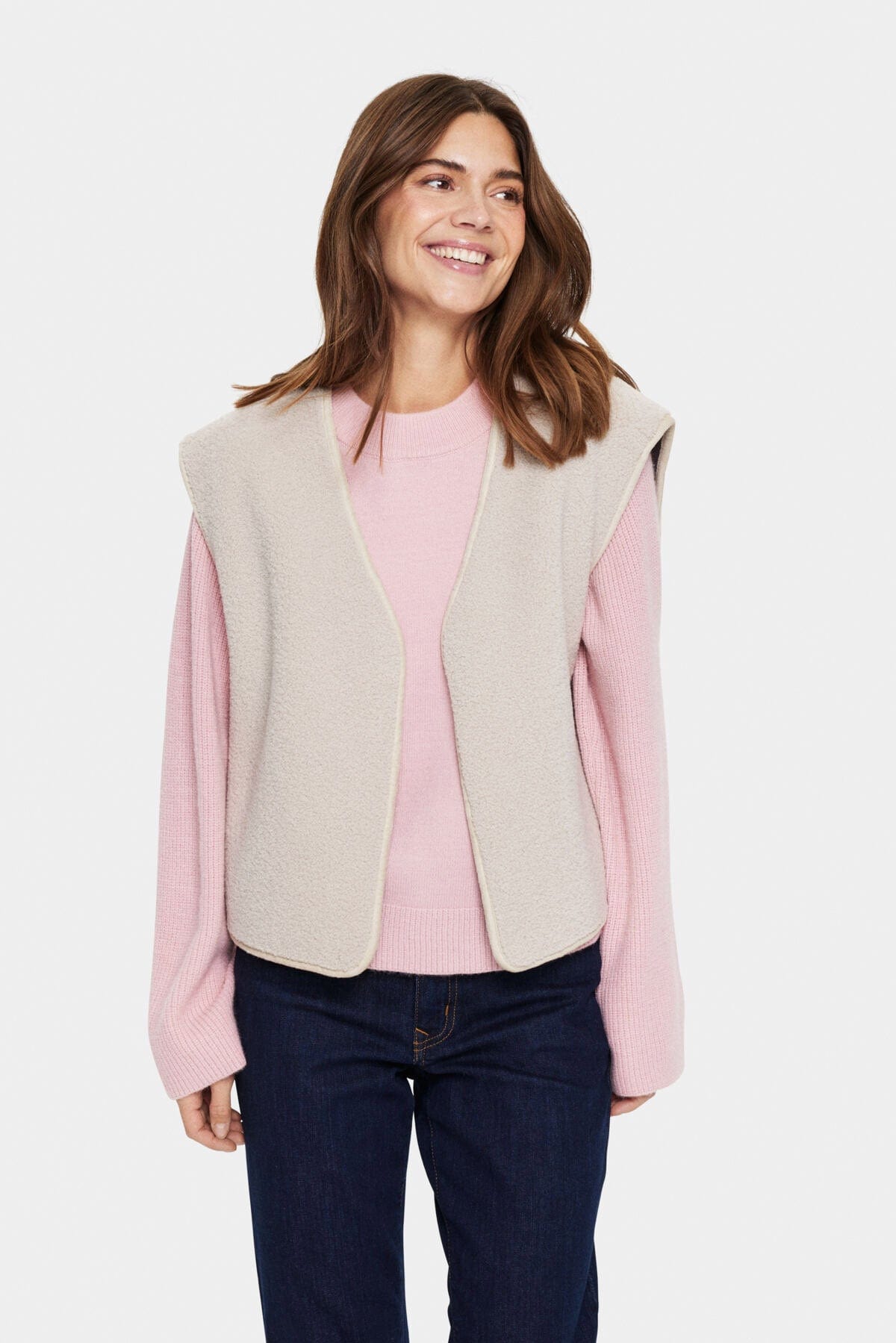 Saint Tropez Icaria Teddy Gilet - Creme