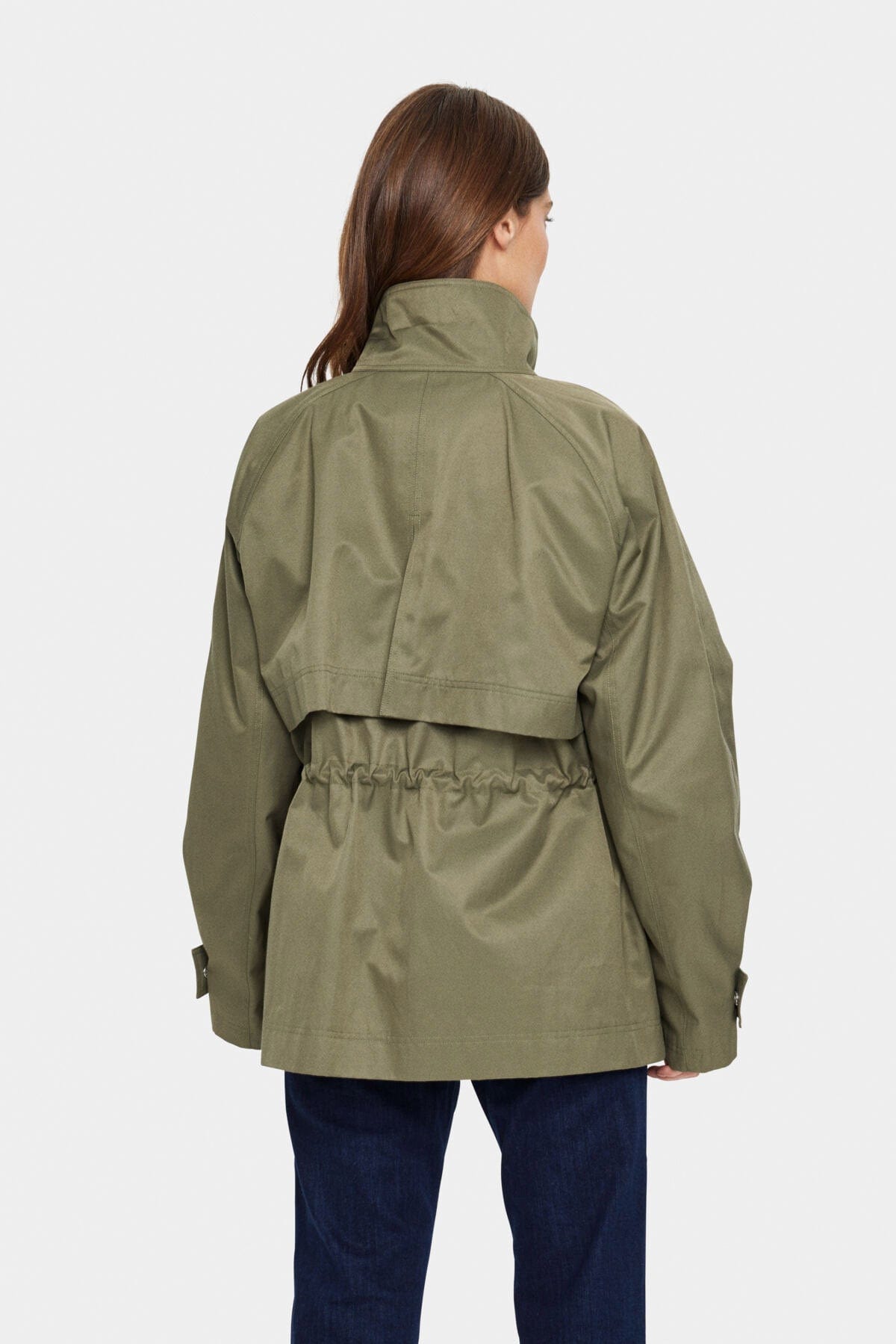 Saint Tropez Idris Cotton Blend Utility Jacket - Musk