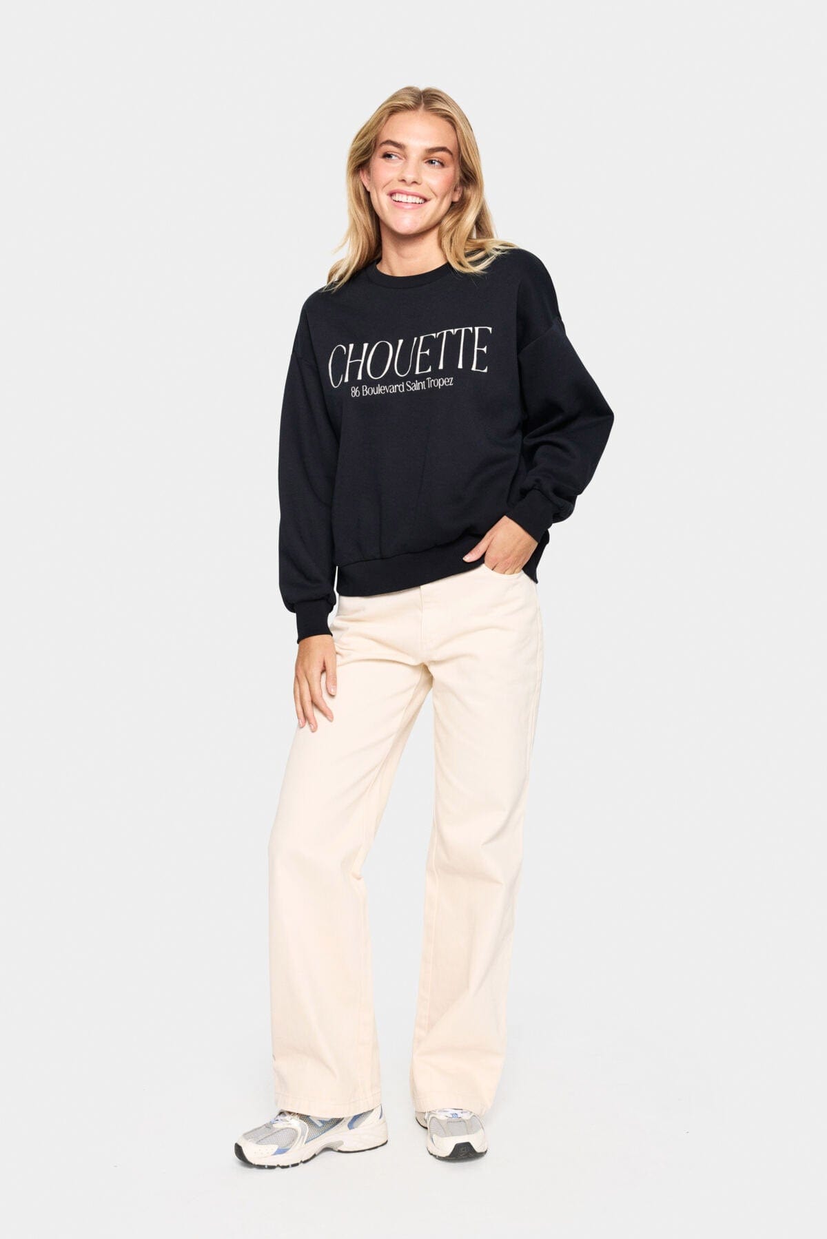 Saint Tropez Inez Slogan Sweatshirt - Black