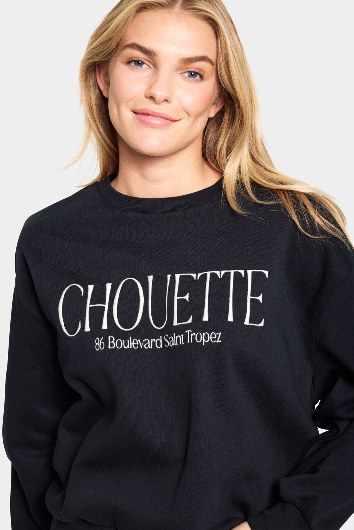 Saint Tropez Inez Slogan Sweatshirt - Black