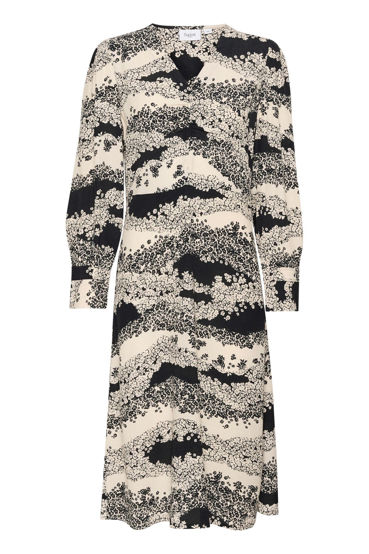 Saint Tropez Iselin Printed Dress - Black Wavy Flowers