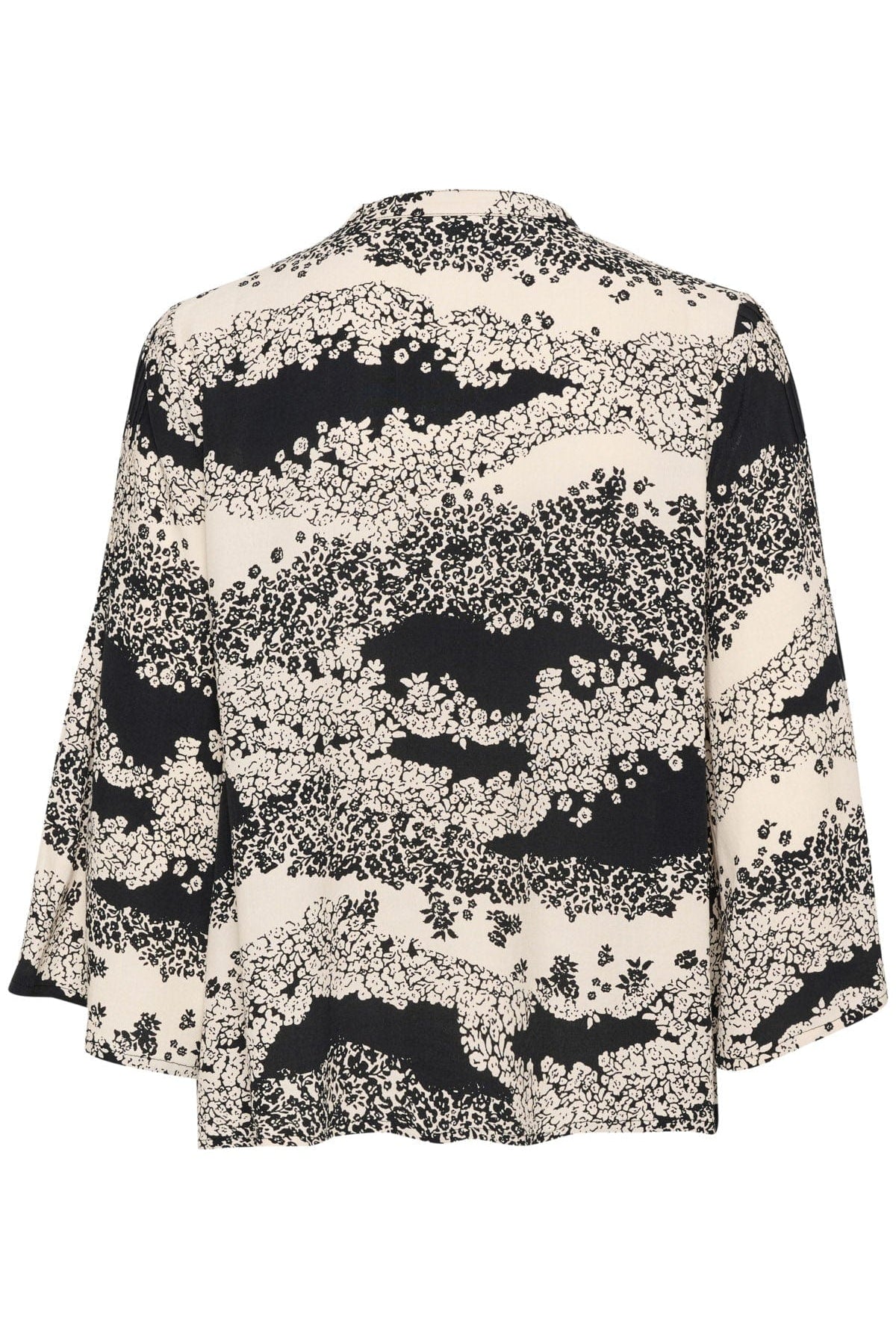 Saint Tropez Iselin Printed Shirt - Black Wavy Flowers