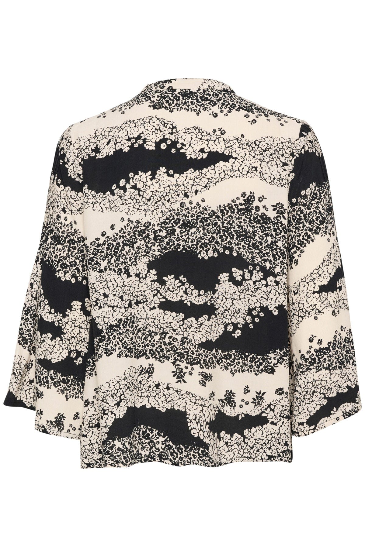 Saint Tropez Iselin Printed Shirt - Black Wavy Flowers