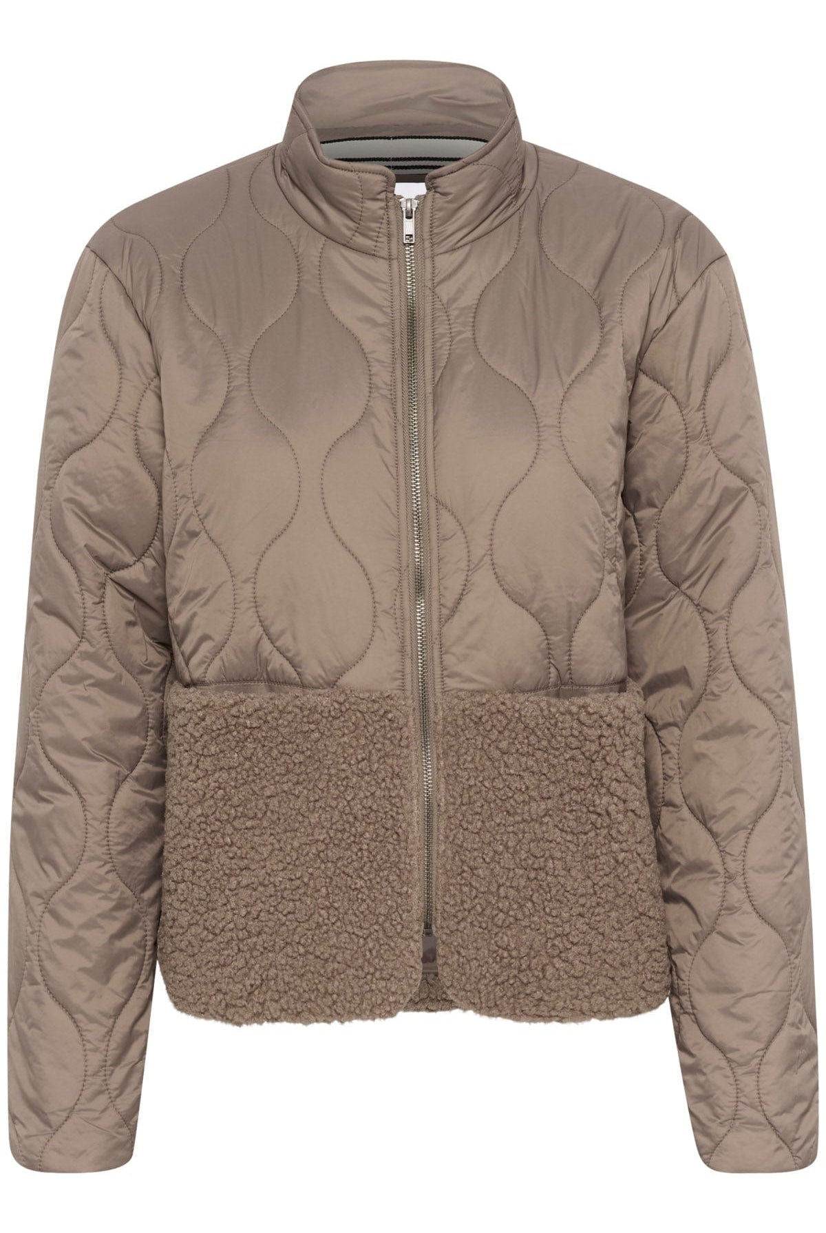 Saint Tropez Isodora Quilted Teddy Jacket - Cinder