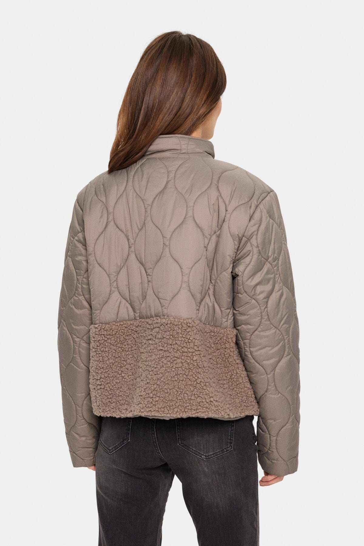 Saint Tropez Isodora Quilted Teddy Jacket - Cinder