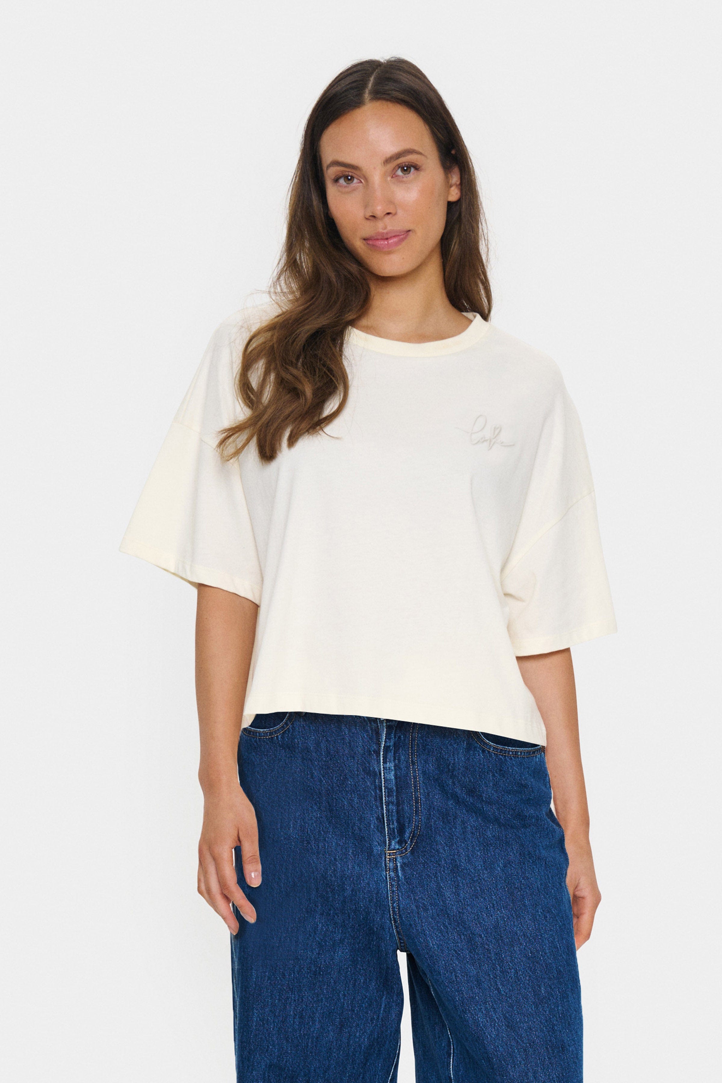 Saint Tropez Jalinu 'Love' Slogan T-Shirt - Ice