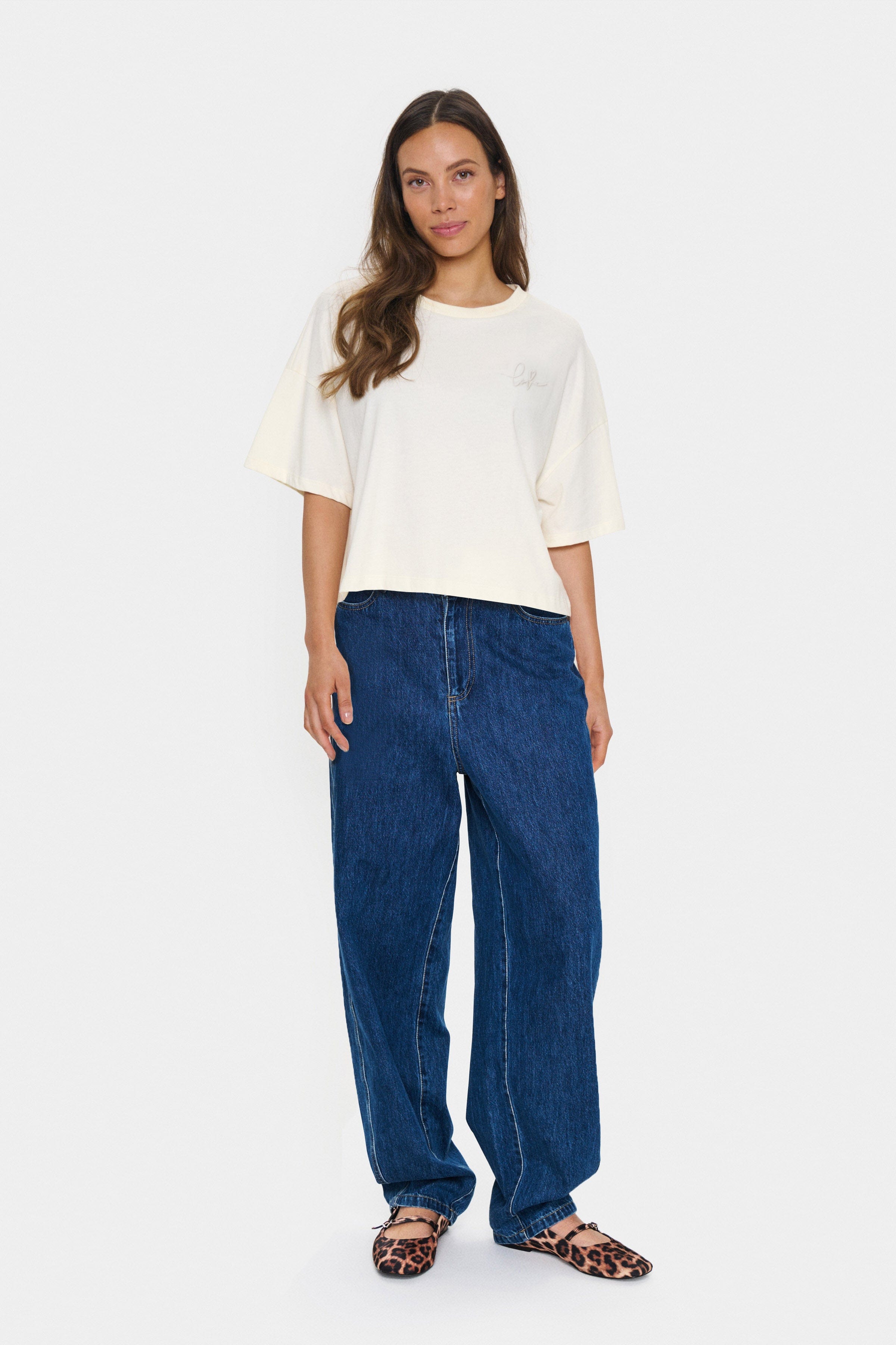 Saint Tropez Jalinu 'Love' Slogan T-Shirt - Ice