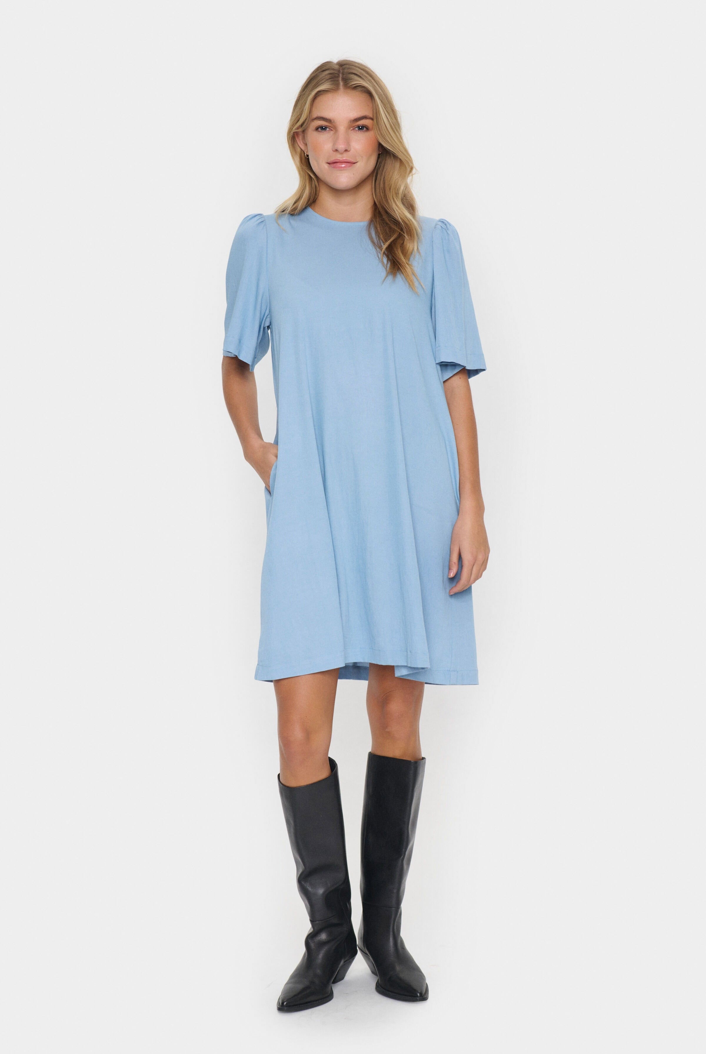 Saint Tropez Jarlien Flutter Sleeve Dress - Airy Blue