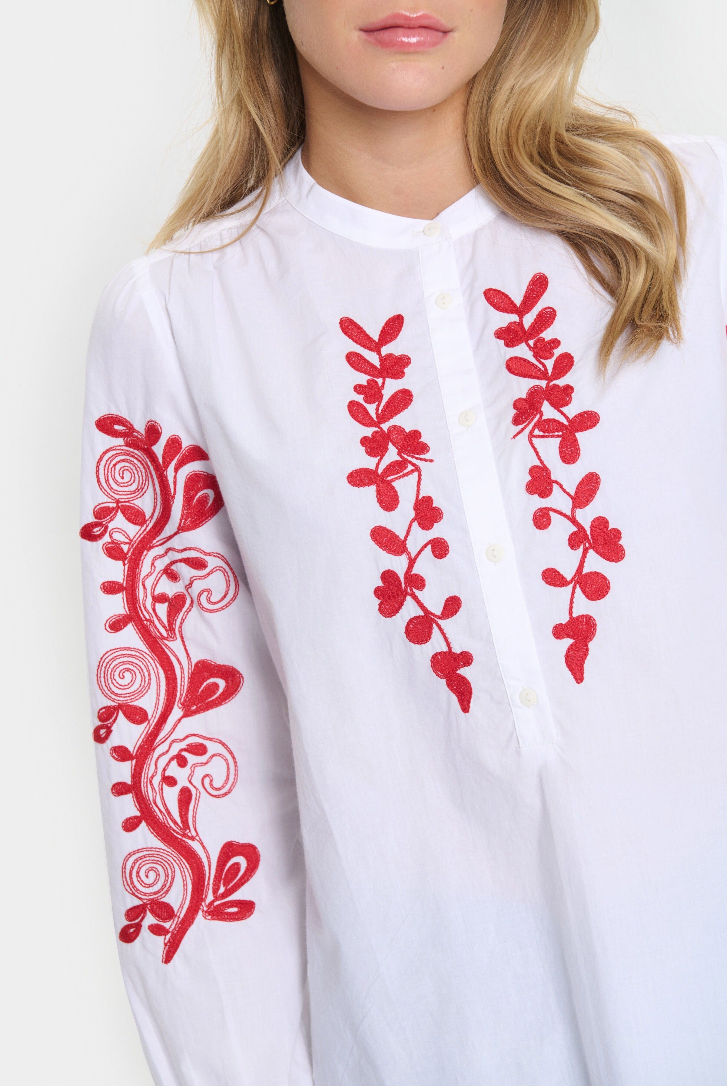Saint Tropez Jesabel Embroidered Detail Shirt - Bright White