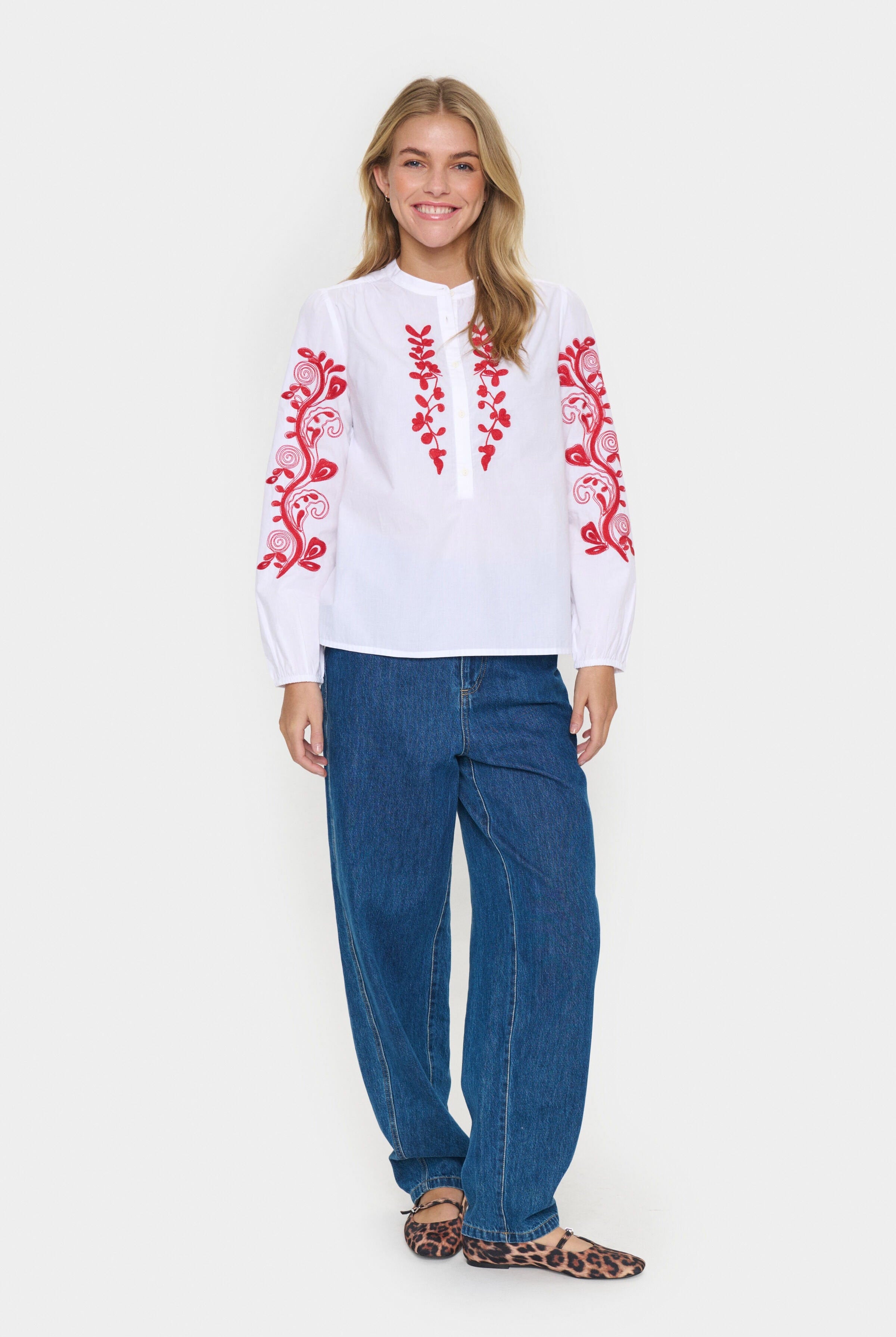 Saint Tropez Jesabel Embroidered Detail Shirt - Bright White