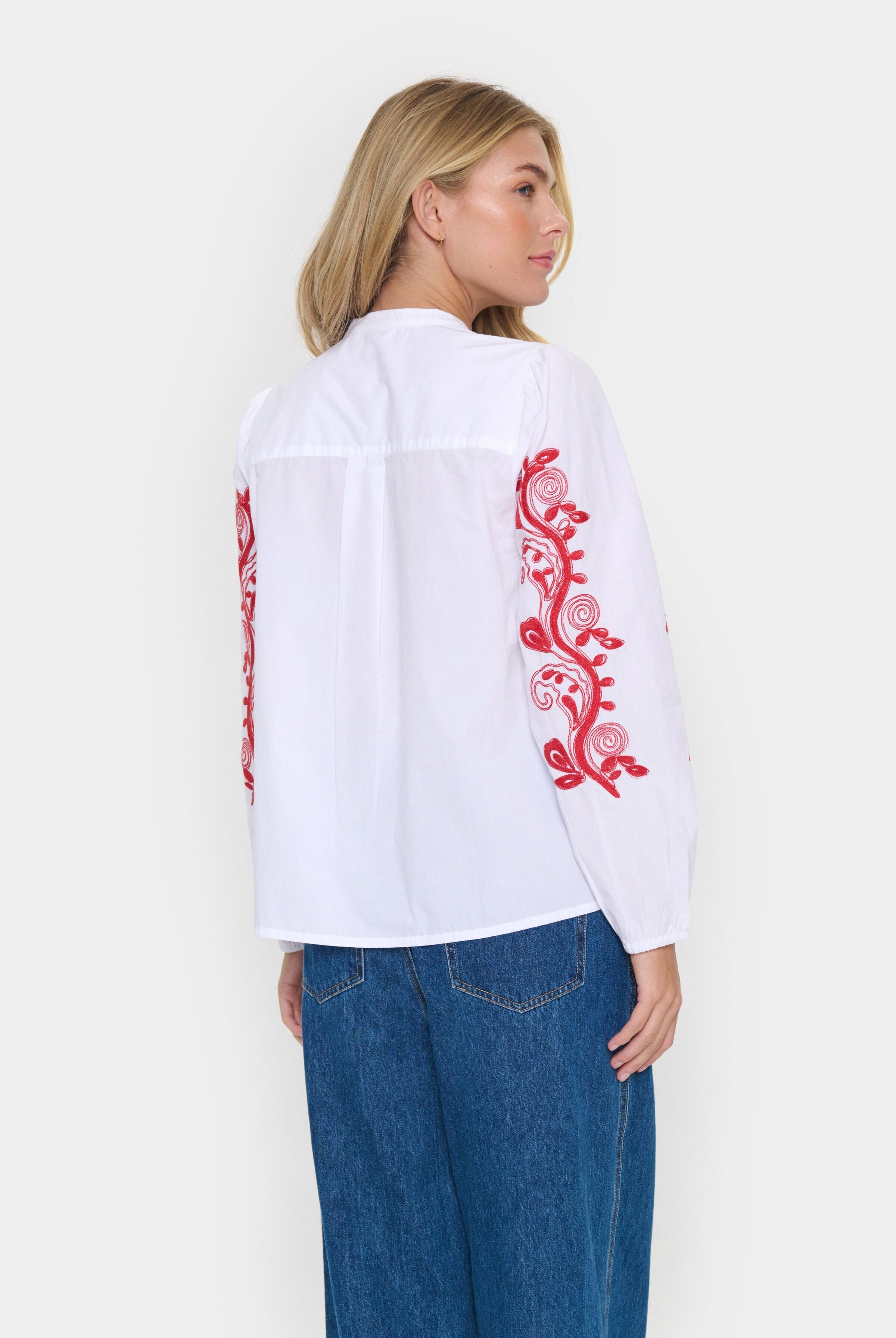 Saint Tropez Jesabel Embroidered Detail Shirt - Bright White