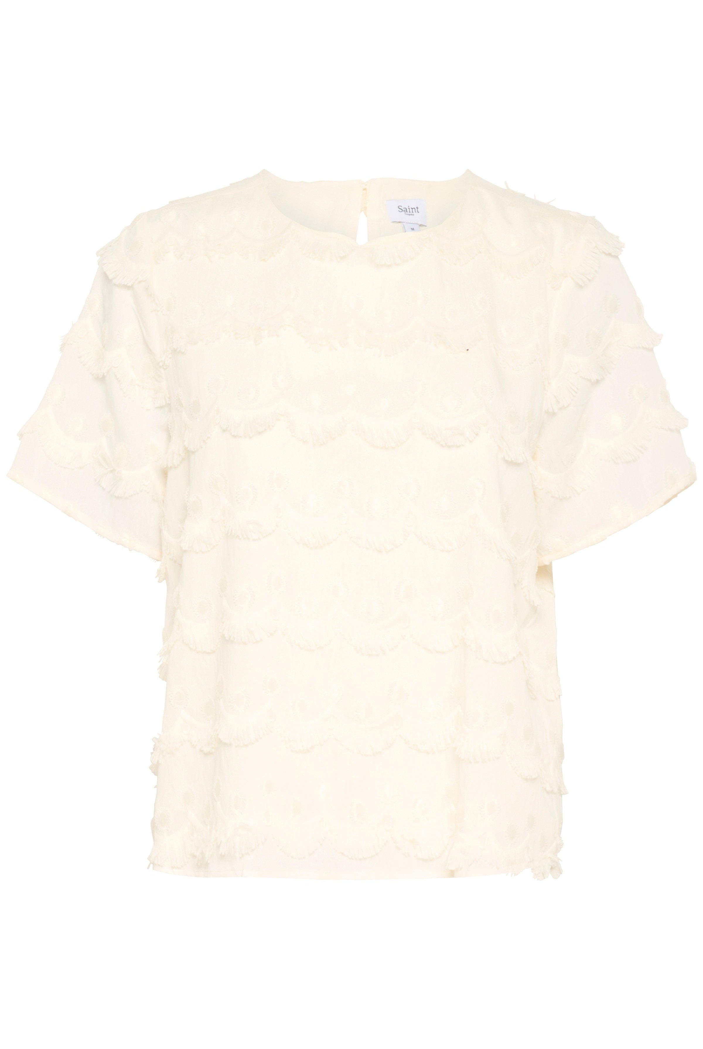 Saint Tropez Johanette Fringe Embellished Blouse - Ice