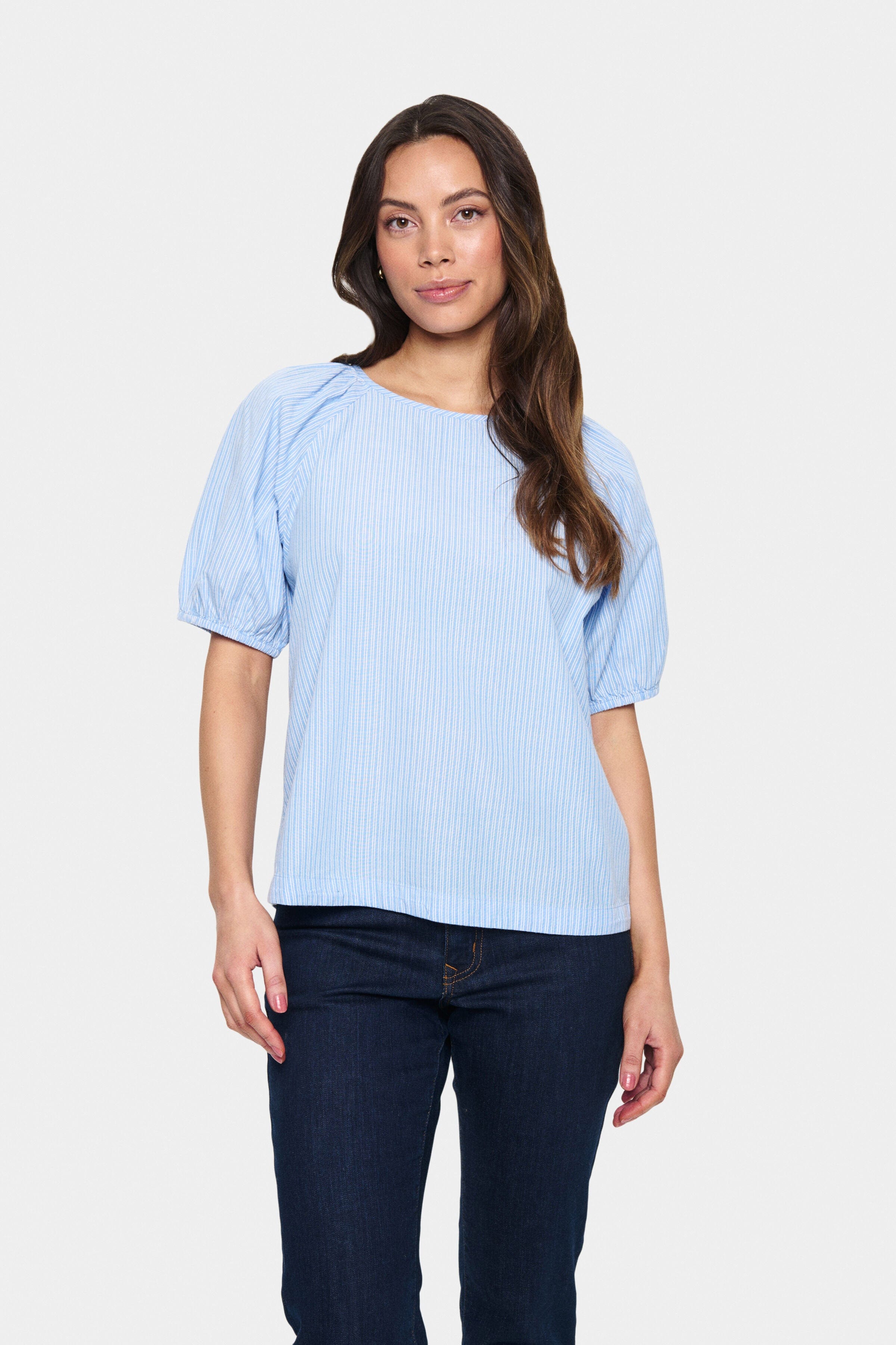 Saint Tropez Josefia Top - Airy Blue Ice Stripe
