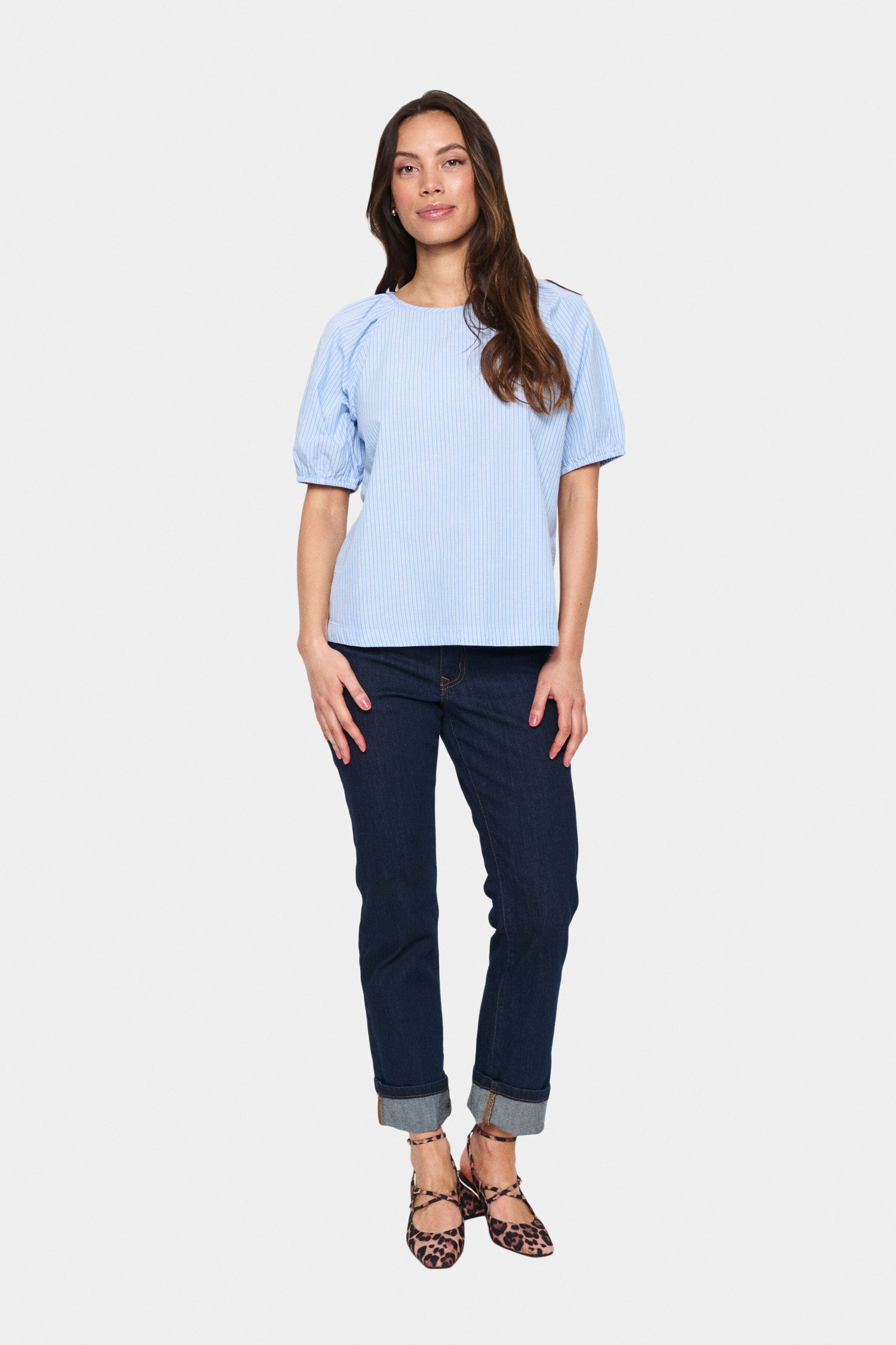 Saint Tropez Josefia Top - Airy Blue Ice Stripe