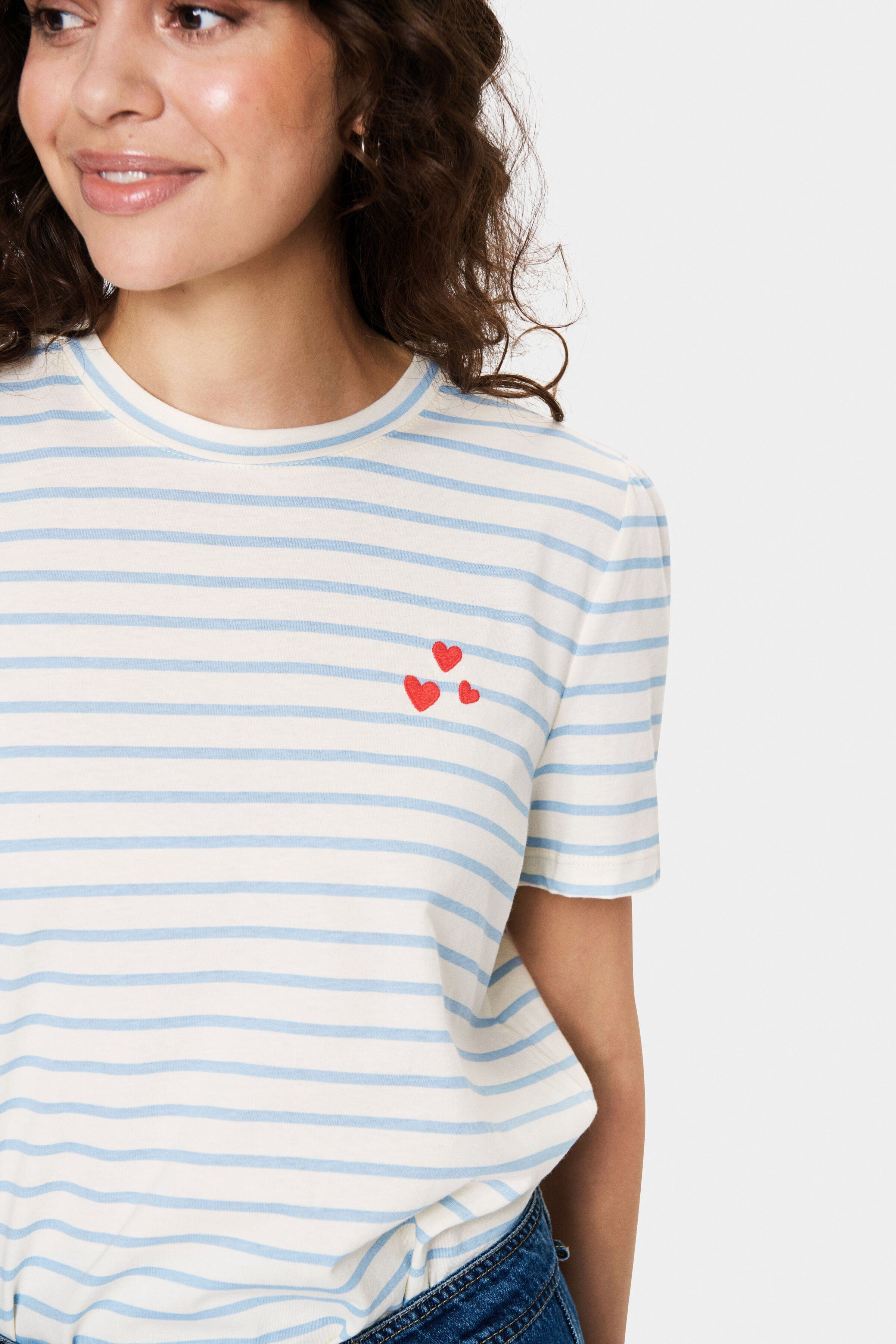 Saint Tropez Jucia T-Shirt - Airy Blue White Stripe