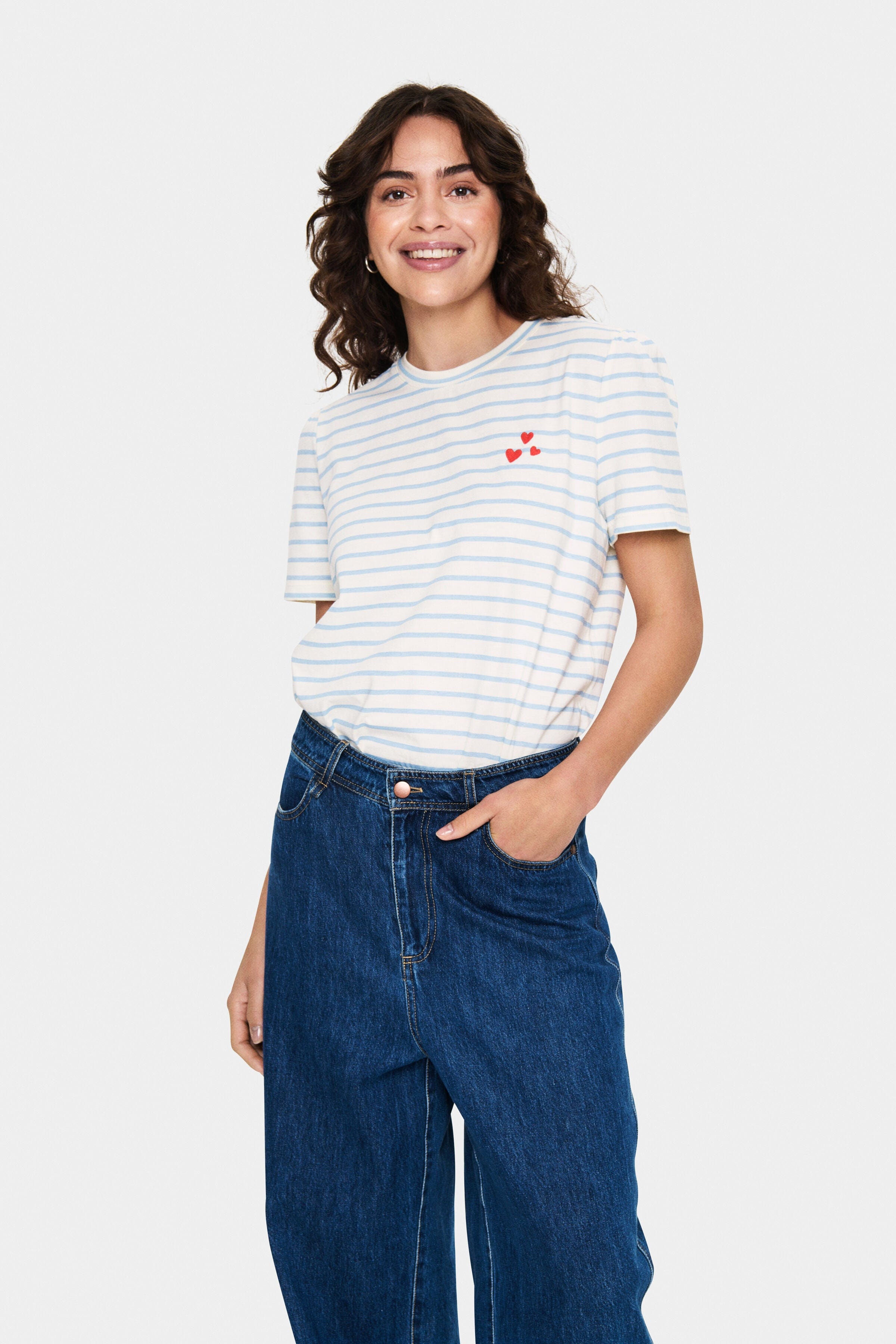 Saint Tropez Jucia T-Shirt - Airy Blue White Stripe