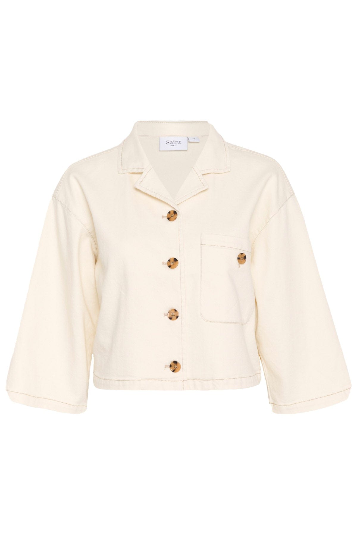 Saint Tropez Kayo Cotton Denim Shirt - Winter White