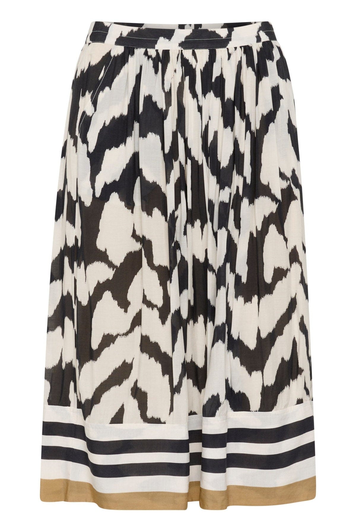 Saint Tropez Kelsie Printed Skirt - Black Monochrome Strokes