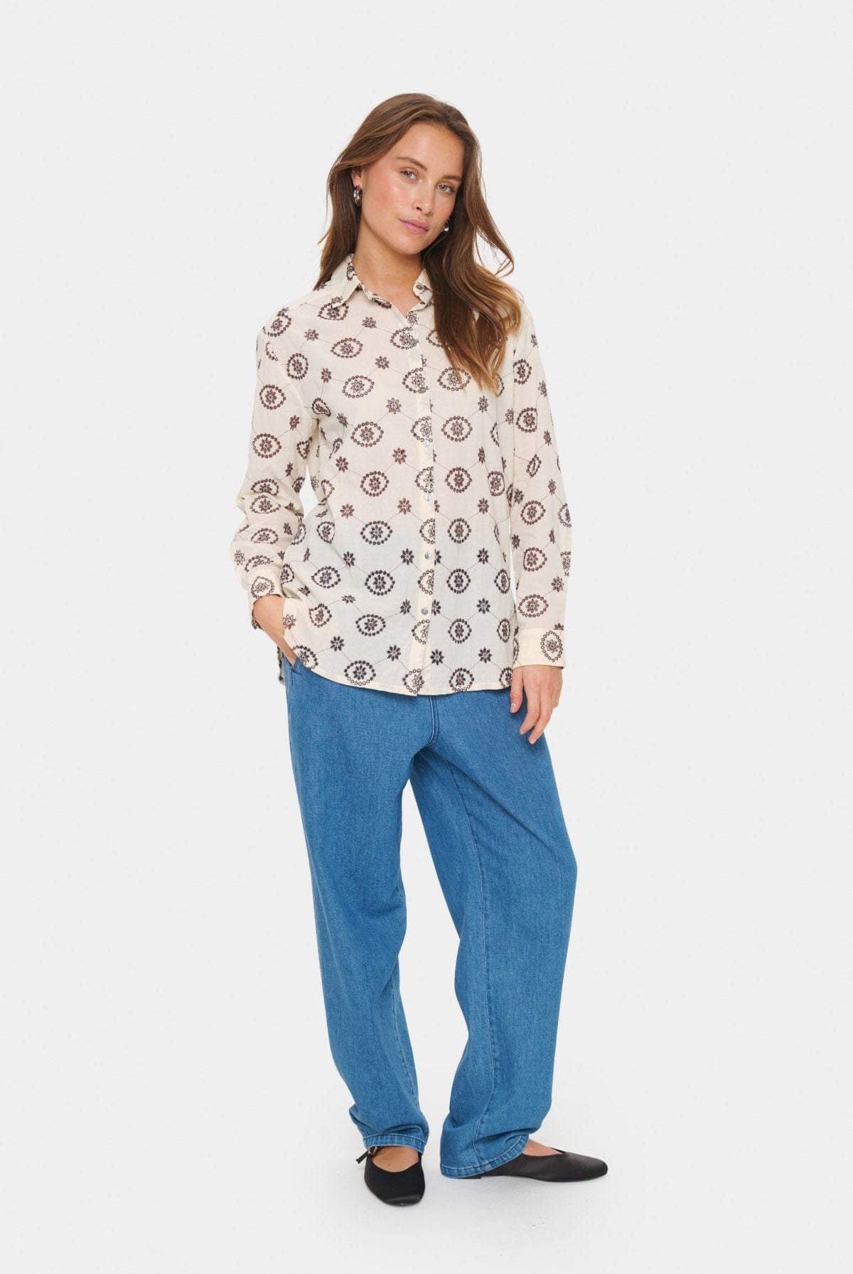 Saint Tropez Kendra Broderie Shirt - Winter White