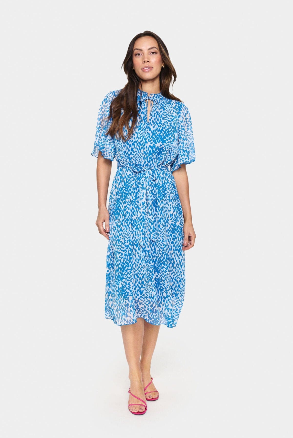 Saint Tropez Kesia Printed Dress - Campanula Soft Zigzag