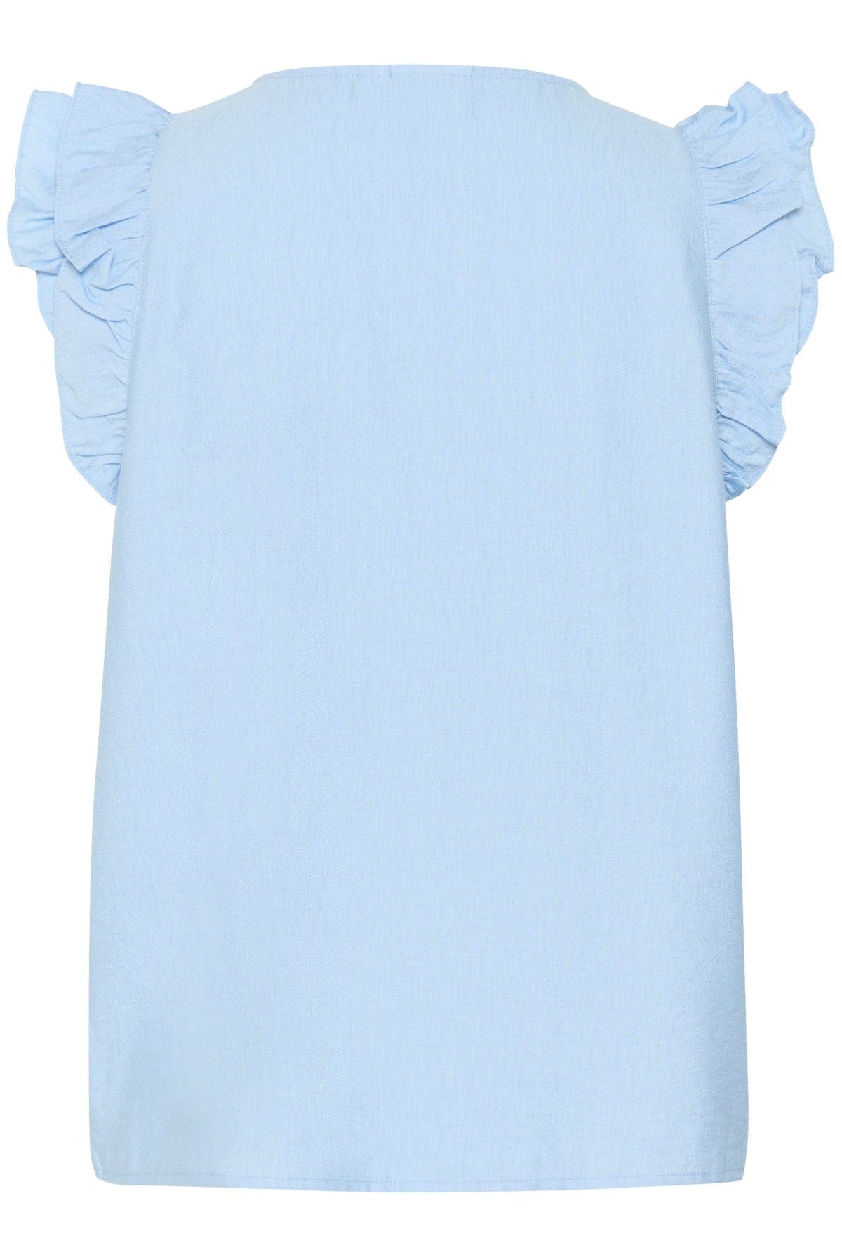 Saint Tropez Klaudia Ruffle Detail Sleeveless Top - Chambray Blue
