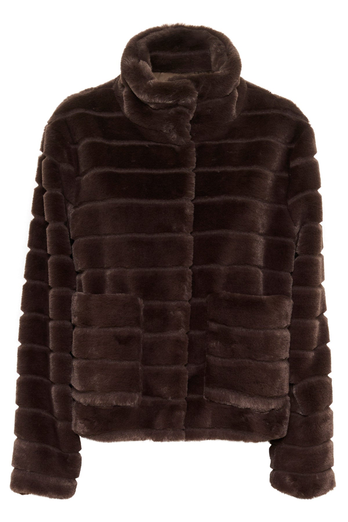 Saint Tropez Leonie Faux Fur Jacket - Chocolate Brown