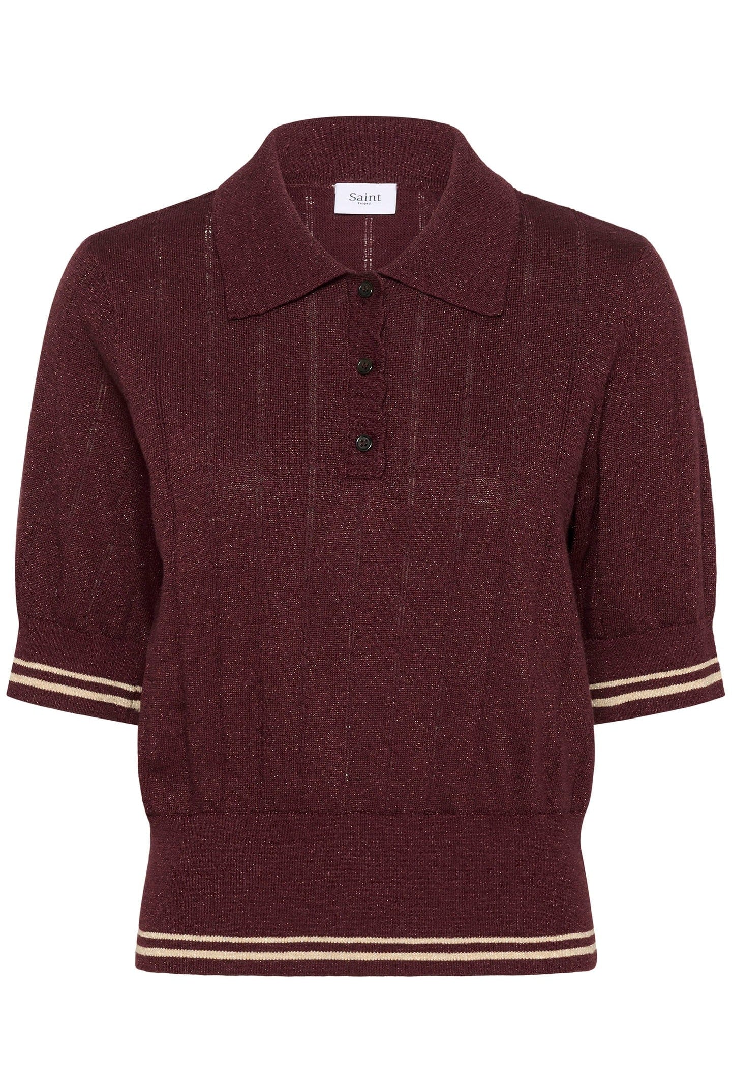 Saint Tropez Leslie Knitted Polo - Decadent Chocolate