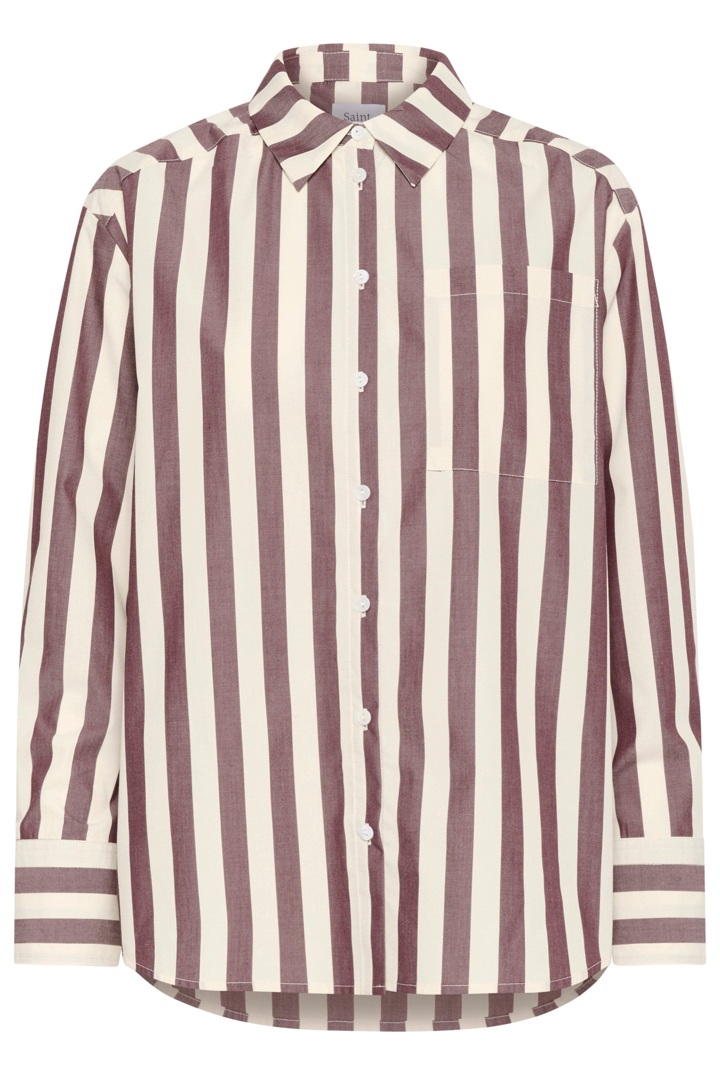 Saint Tropez Lieke Stripe Shirt - Decadent Chocolate Ice Stripe