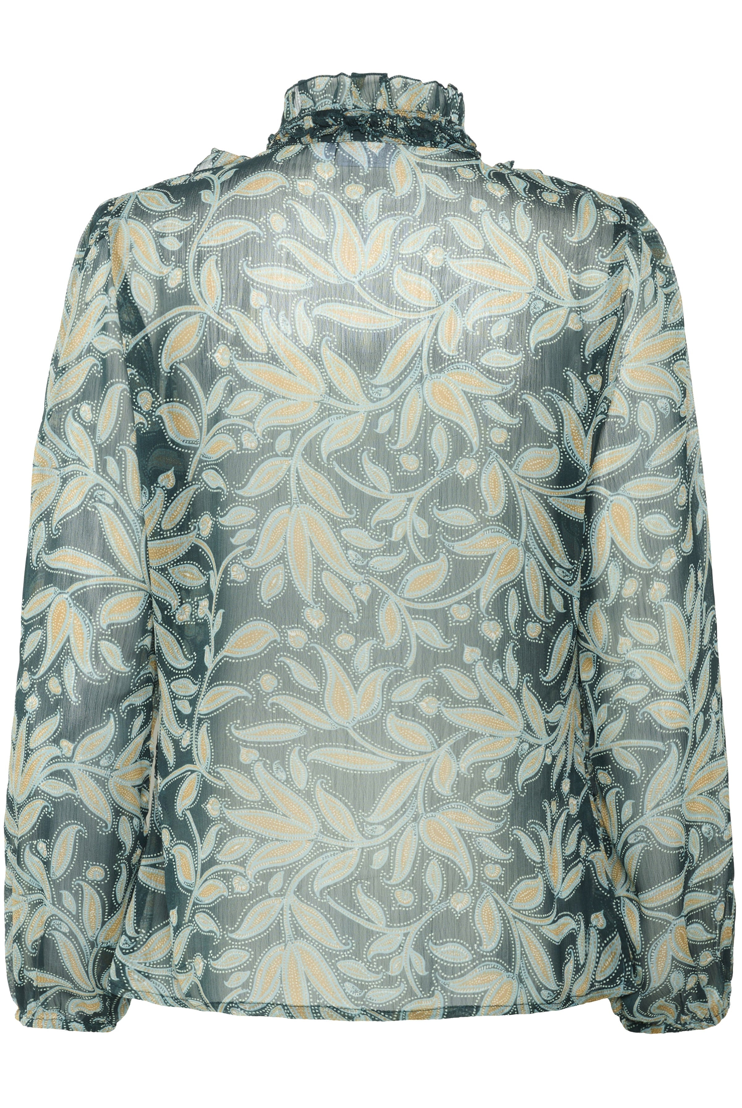 Saint Tropez Lilja Ruffle Detail Blouse - Pine Autumn Floral