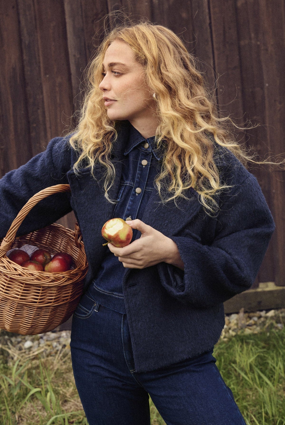 Saint Tropez Lira Wool Blend Short Coat - Night Sky