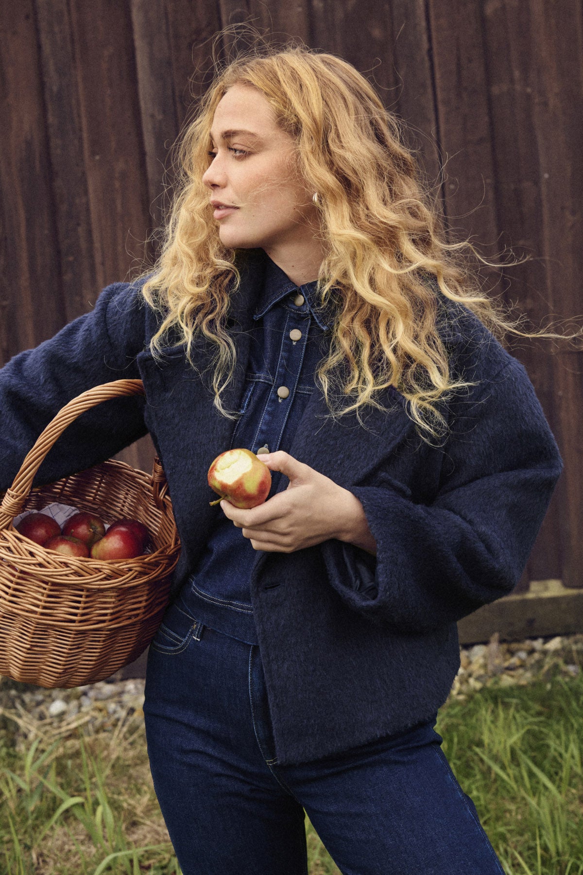 Saint Tropez Lira Wool Blend Short Coat - Night Sky