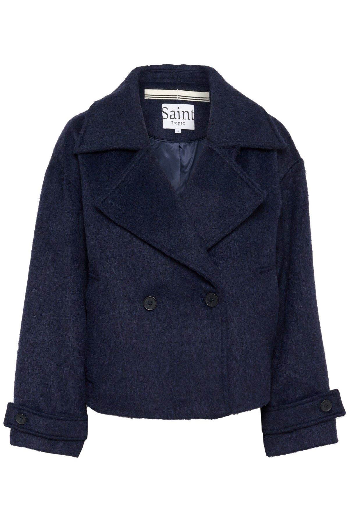 Saint Tropez Lira Wool Blend Short Coat - Night Sky