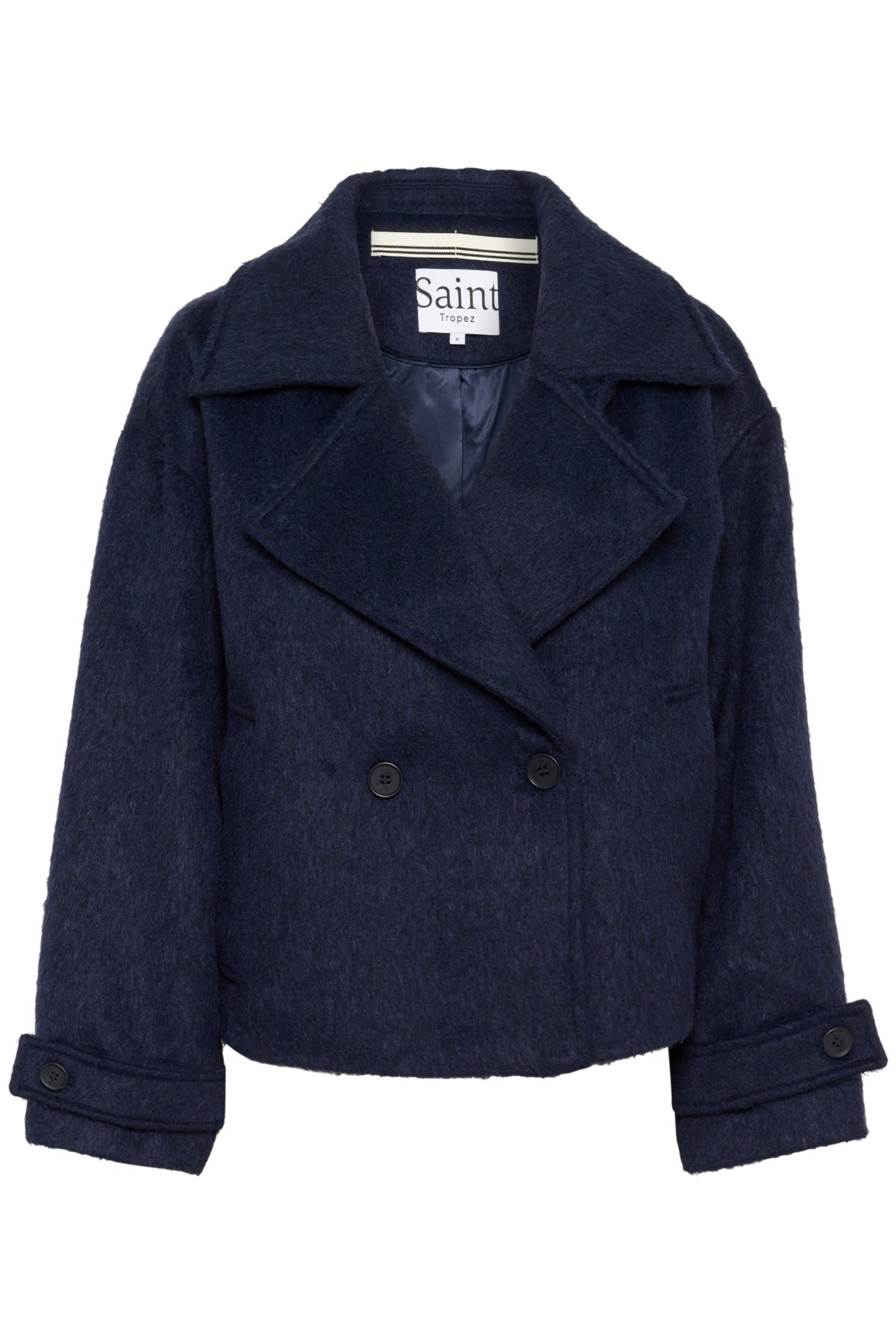 Saint Tropez Lira Wool Blend Short Coat - Night Sky