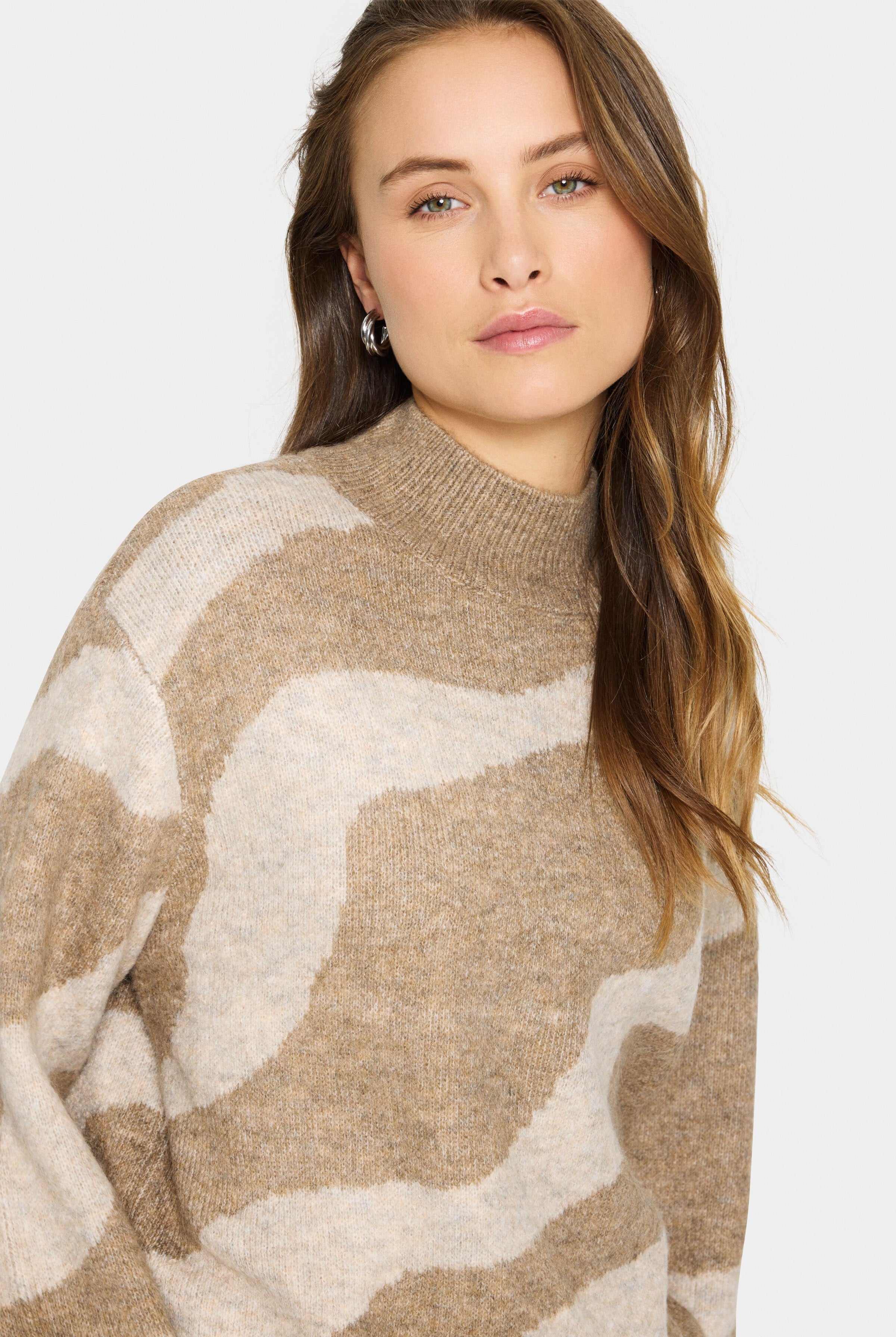 Saint Tropez Mallie Patterned Jumper - Tiger's Eye