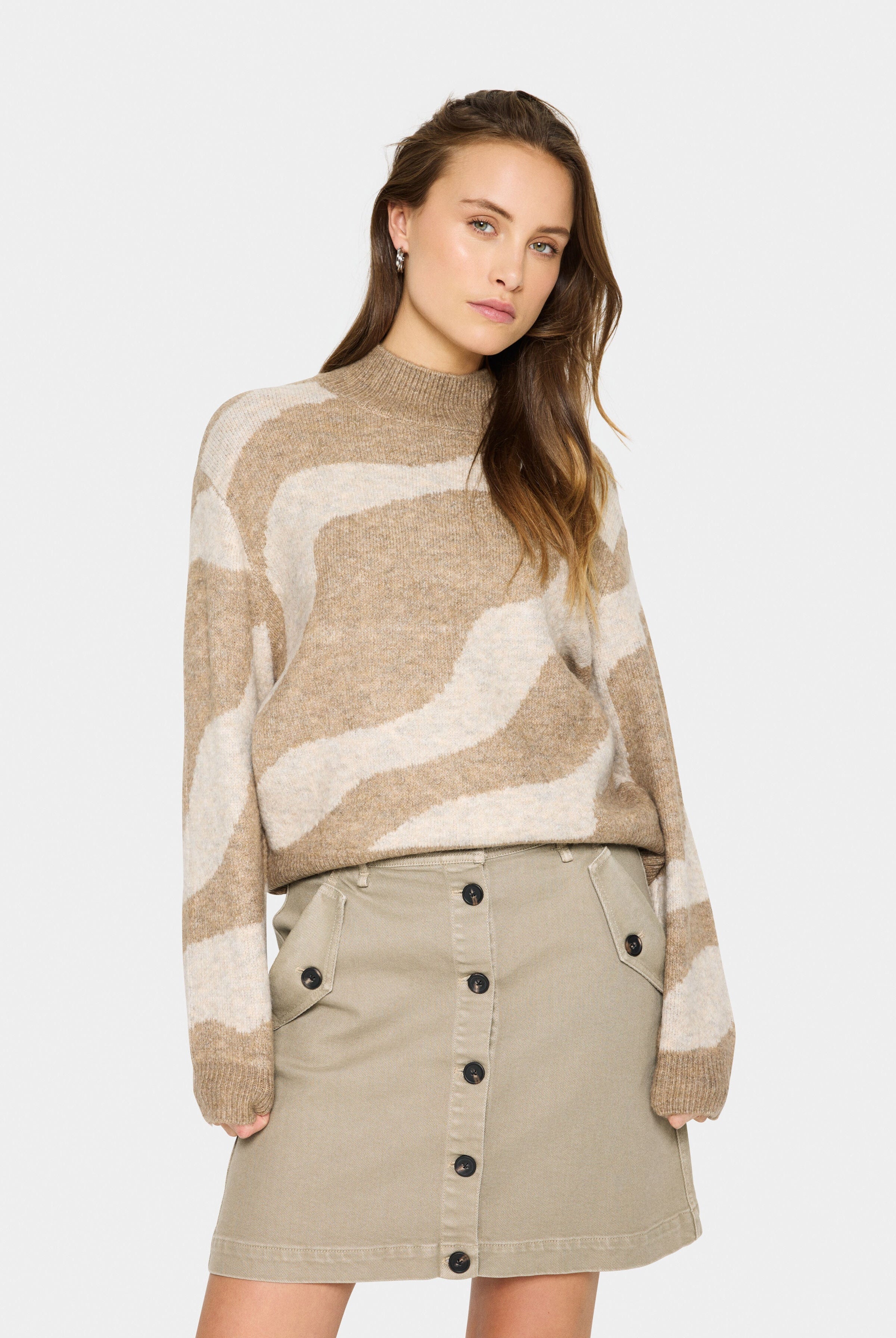 Saint Tropez Mallie Patterned Jumper - Tiger's Eye