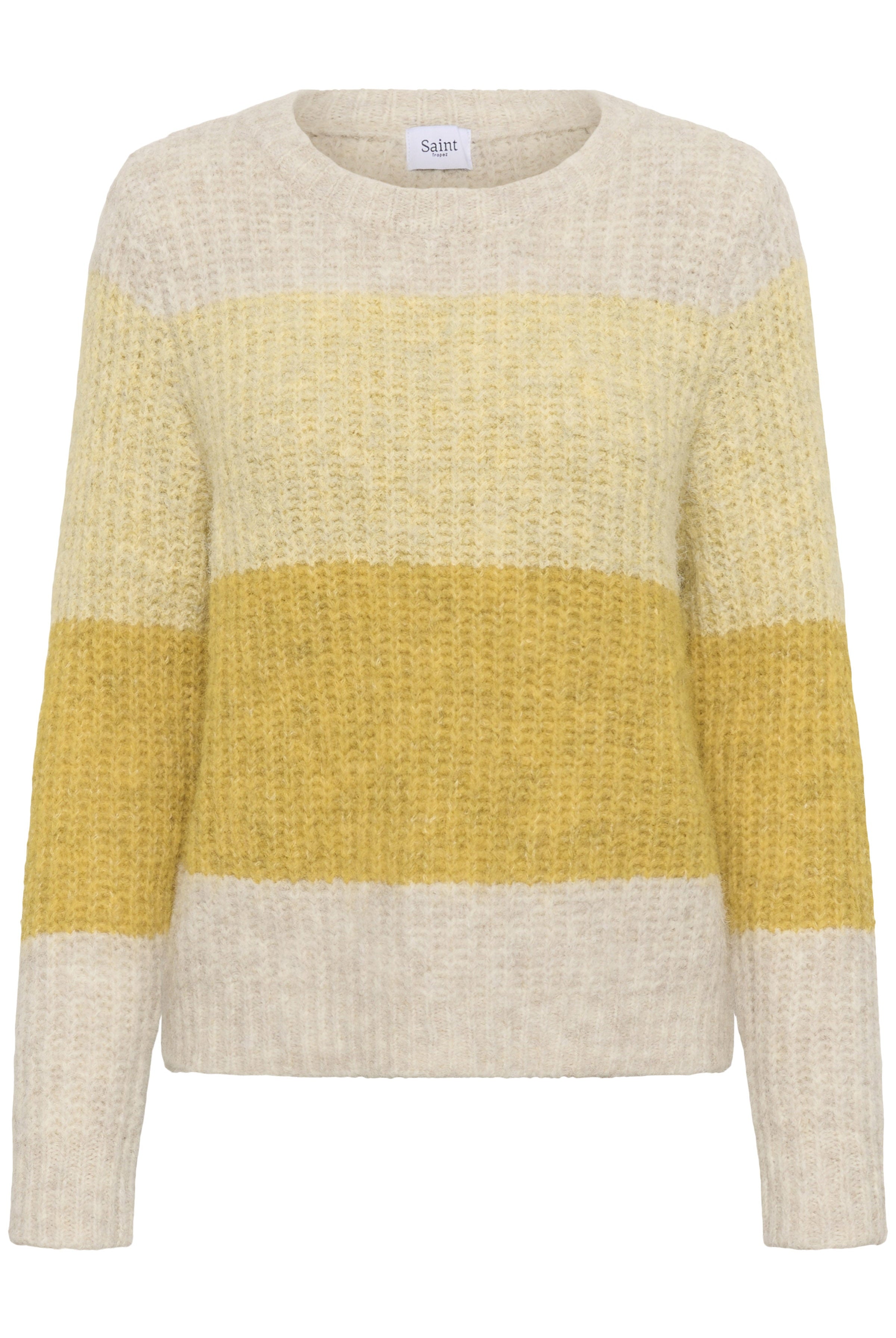 Saint Tropez Mandy Stripe Jumper - Misted Yellow Melange